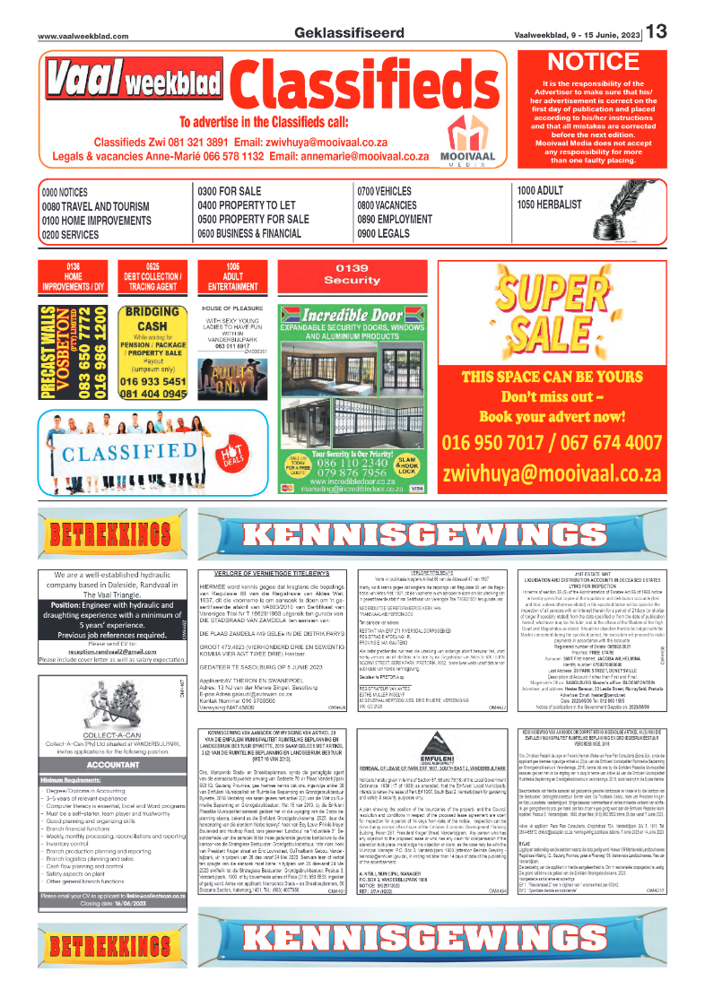 Vaalweekblad, 9 – 15 Junie, 2023 page 13