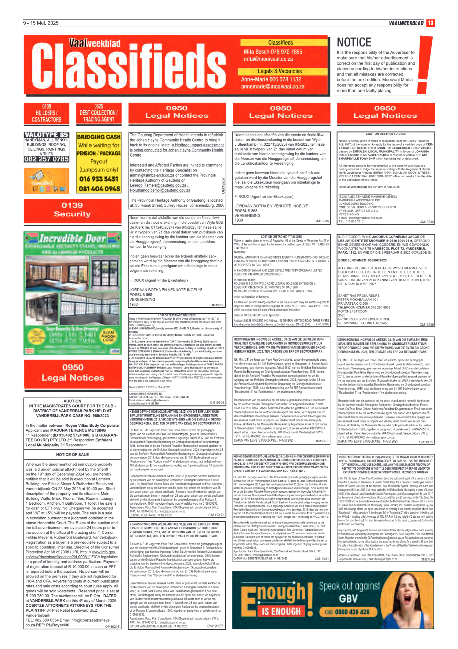 Vaalweekblad 9 – 15 Mei, 2025 page 13
