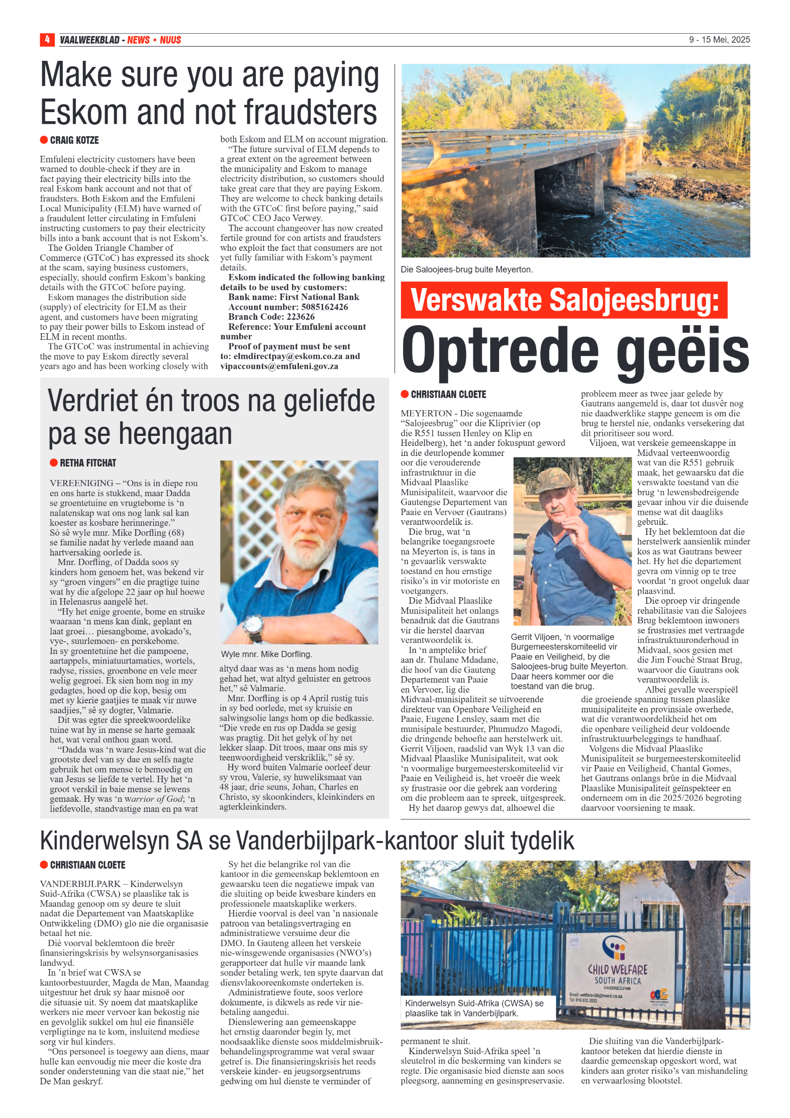 Vaalweekblad 9 – 15 Mei, 2025 page 4