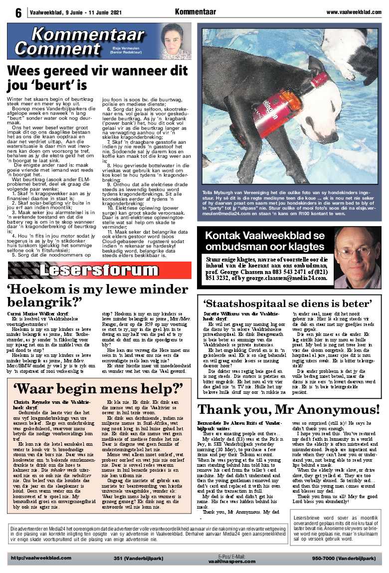 Vaalweekblad, 9 Junie – 11 Junie 2021 page 6