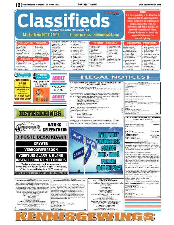 Vaalweekblad, 9 Maart – 11 Maart 2022 page 12