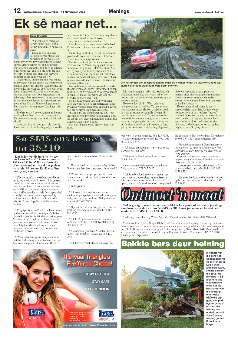 Vaalweekblad, 9 November – 11 November 2022 page 12