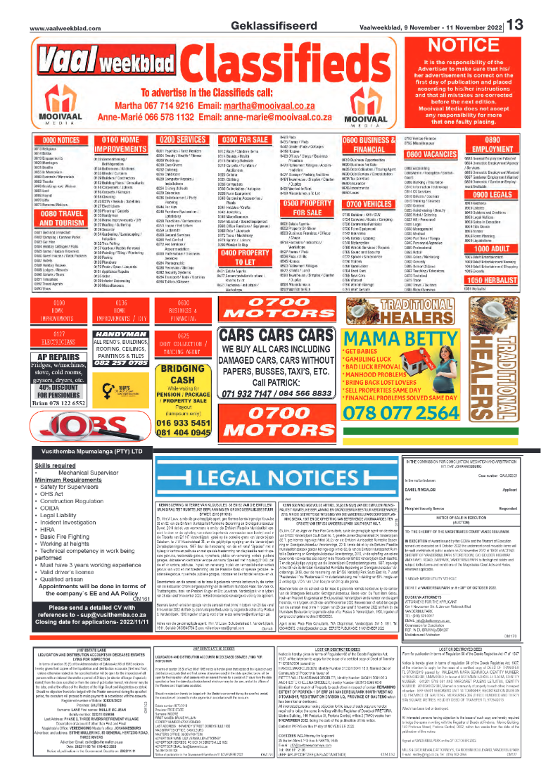 Vaalweekblad, 9 November – 11 November 2022 page 13