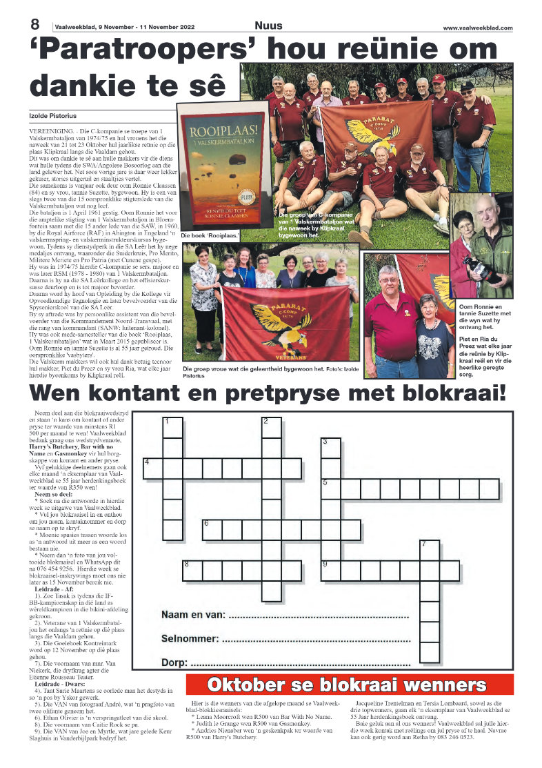 Vaalweekblad, 9 November – 11 November 2022 page 8