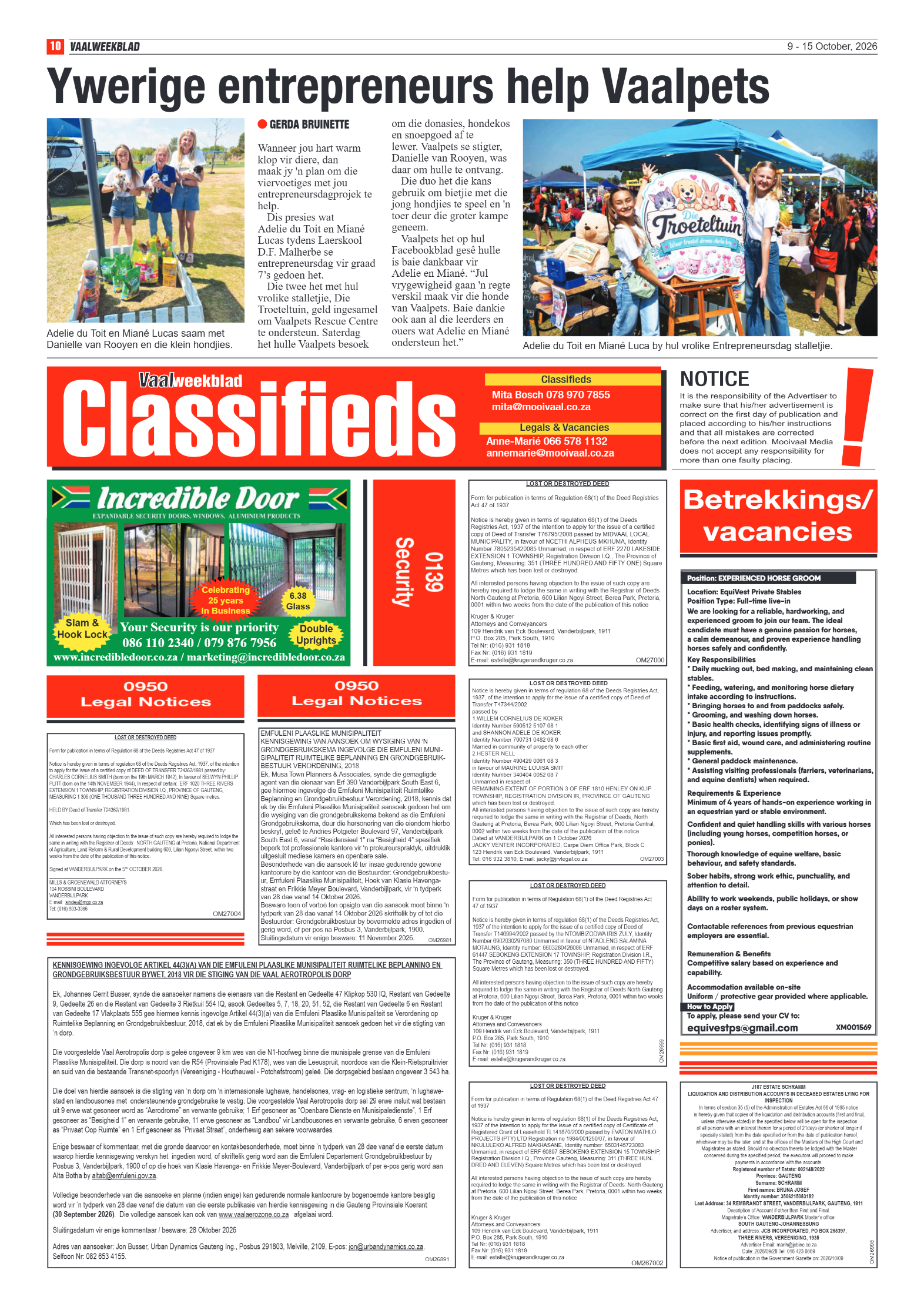 Vaalweekblad – 9 Oktober 2026 page 10
