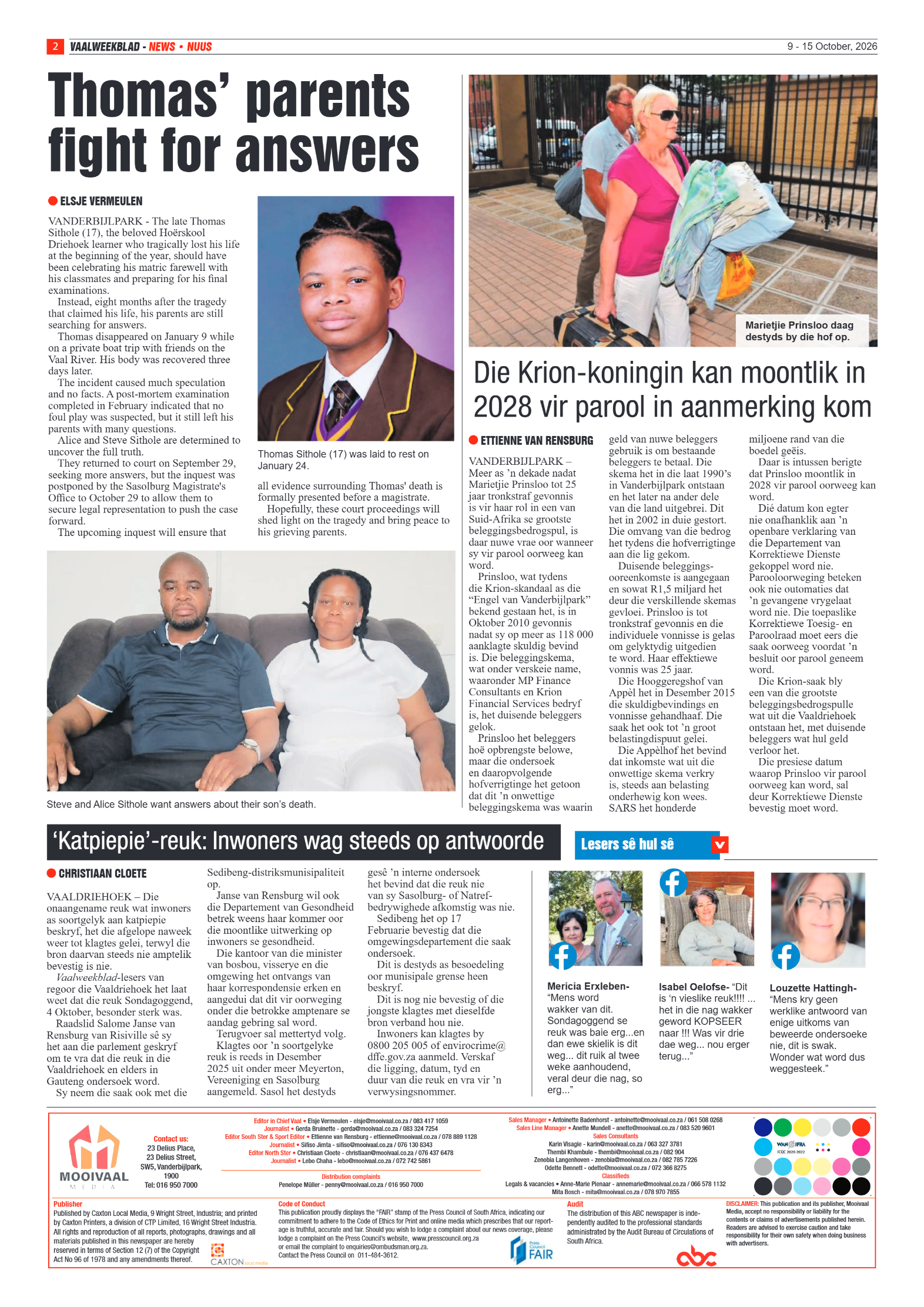 Vaalweekblad – 9 Oktober 2026 page 2