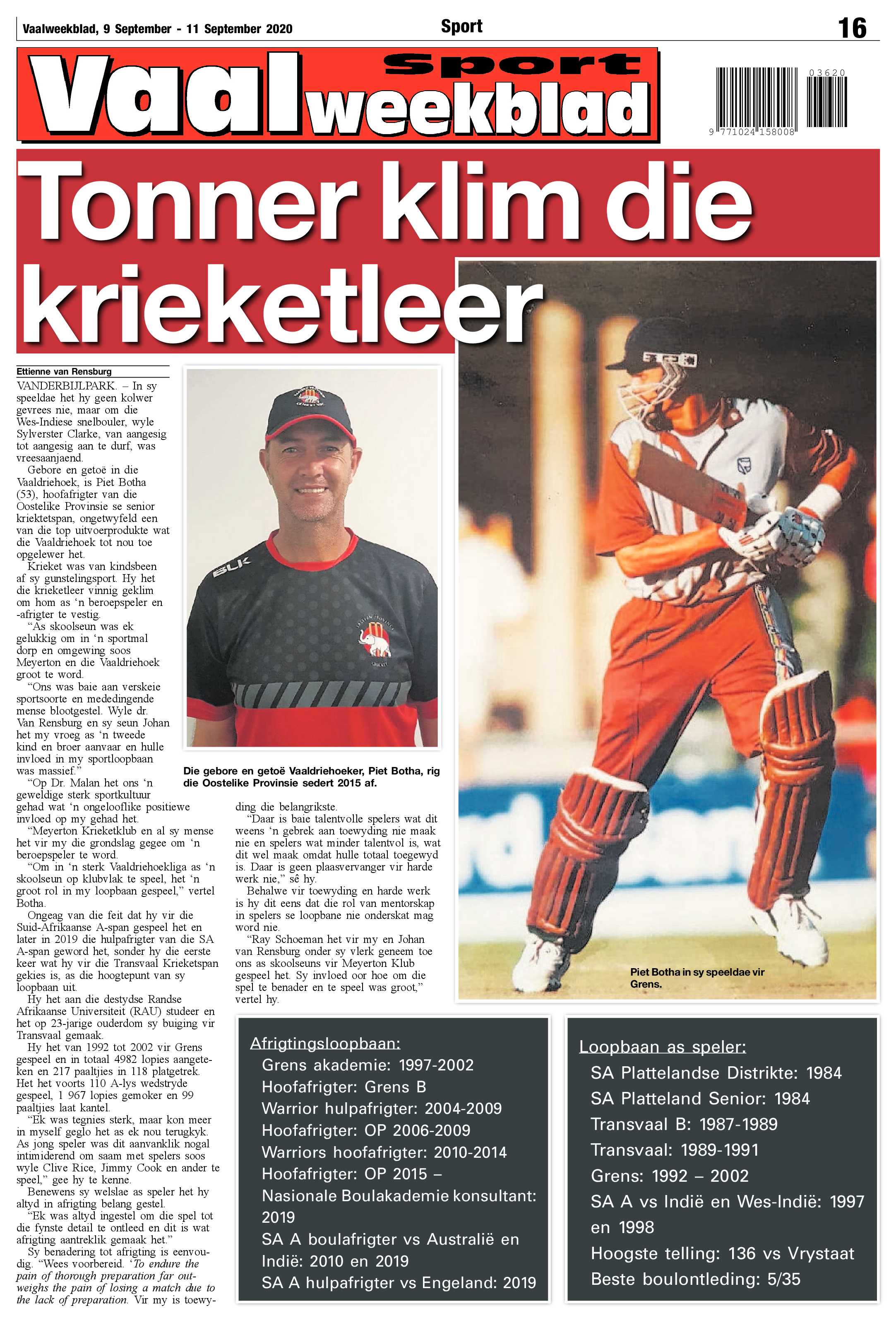 Vaalweekblad, 9 September – 11 September 2020 page 16