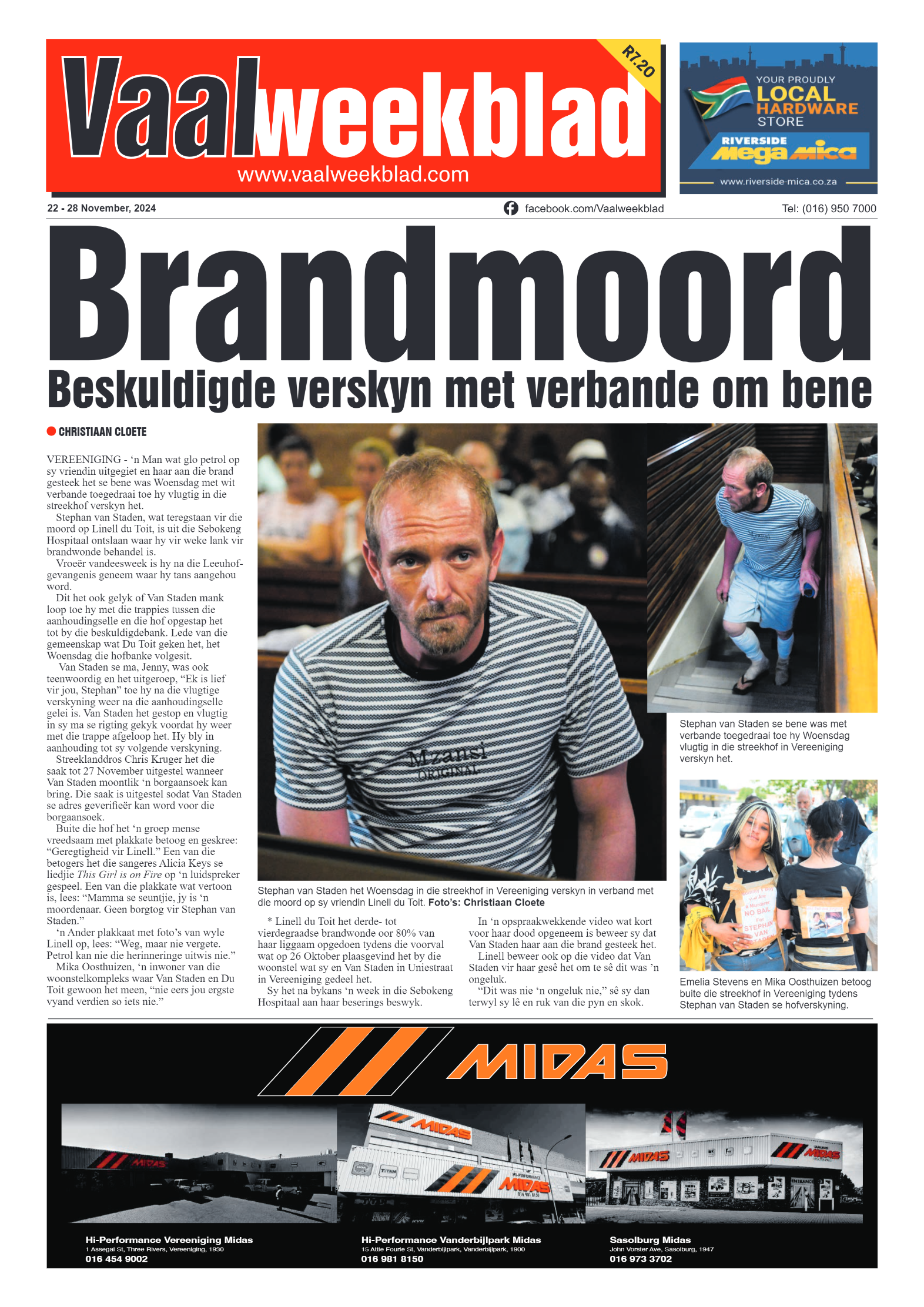 Vaalweekblad – 22 – 28 November, 2024 page 1