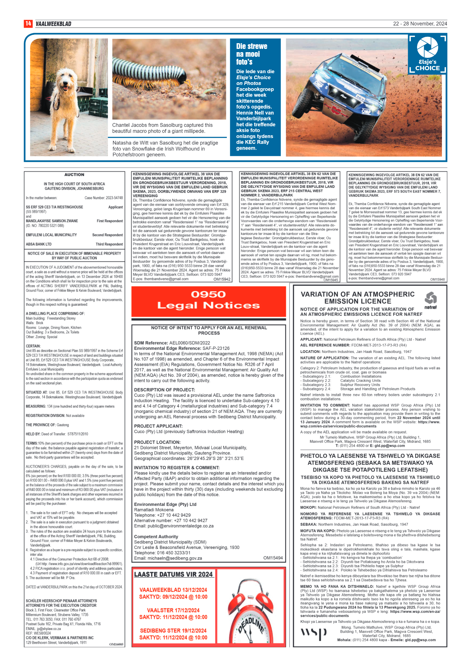 Vaalweekblad – 22 – 28 November, 2024 page 14