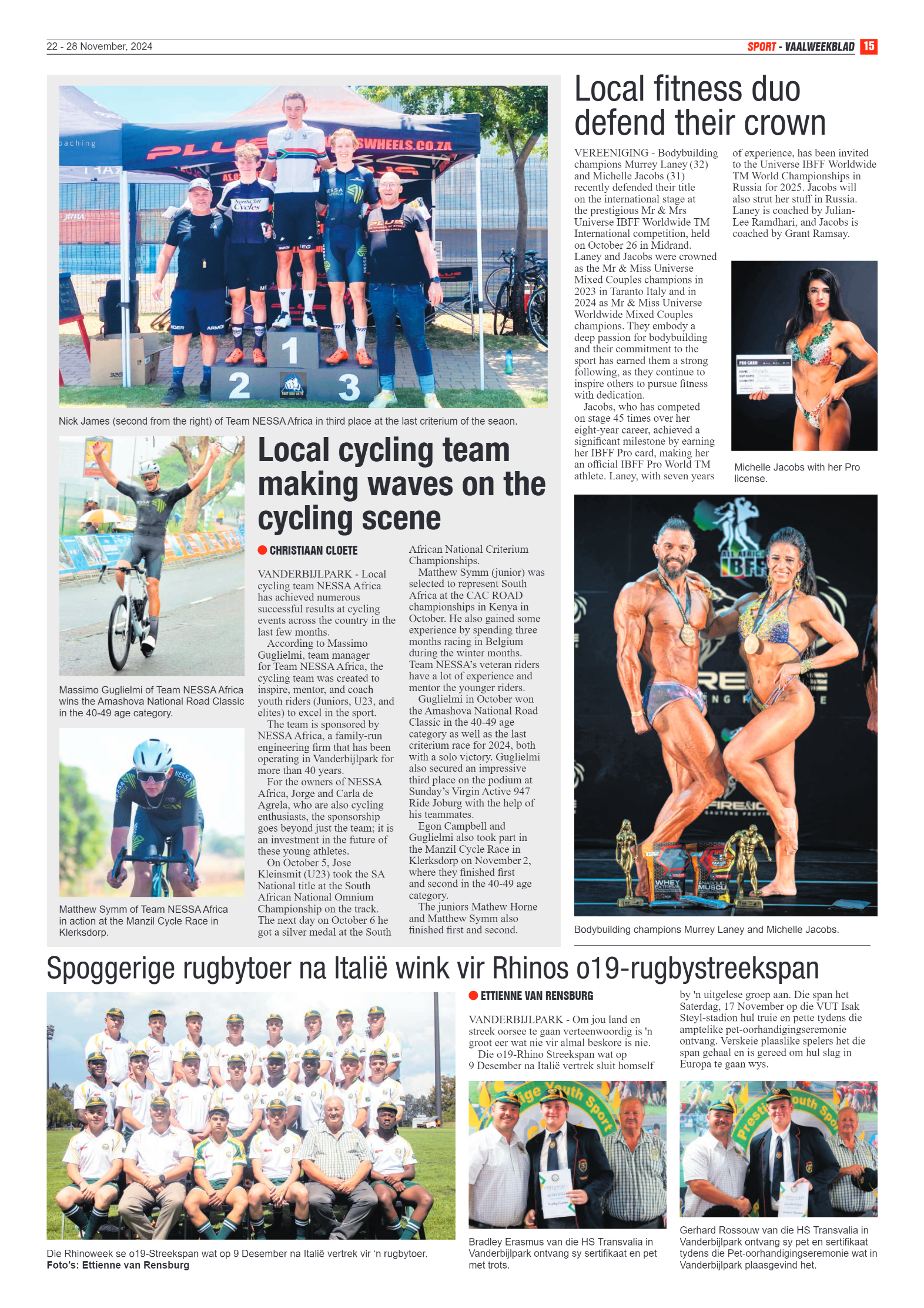 Vaalweekblad – 22 – 28 November, 2024 page 15