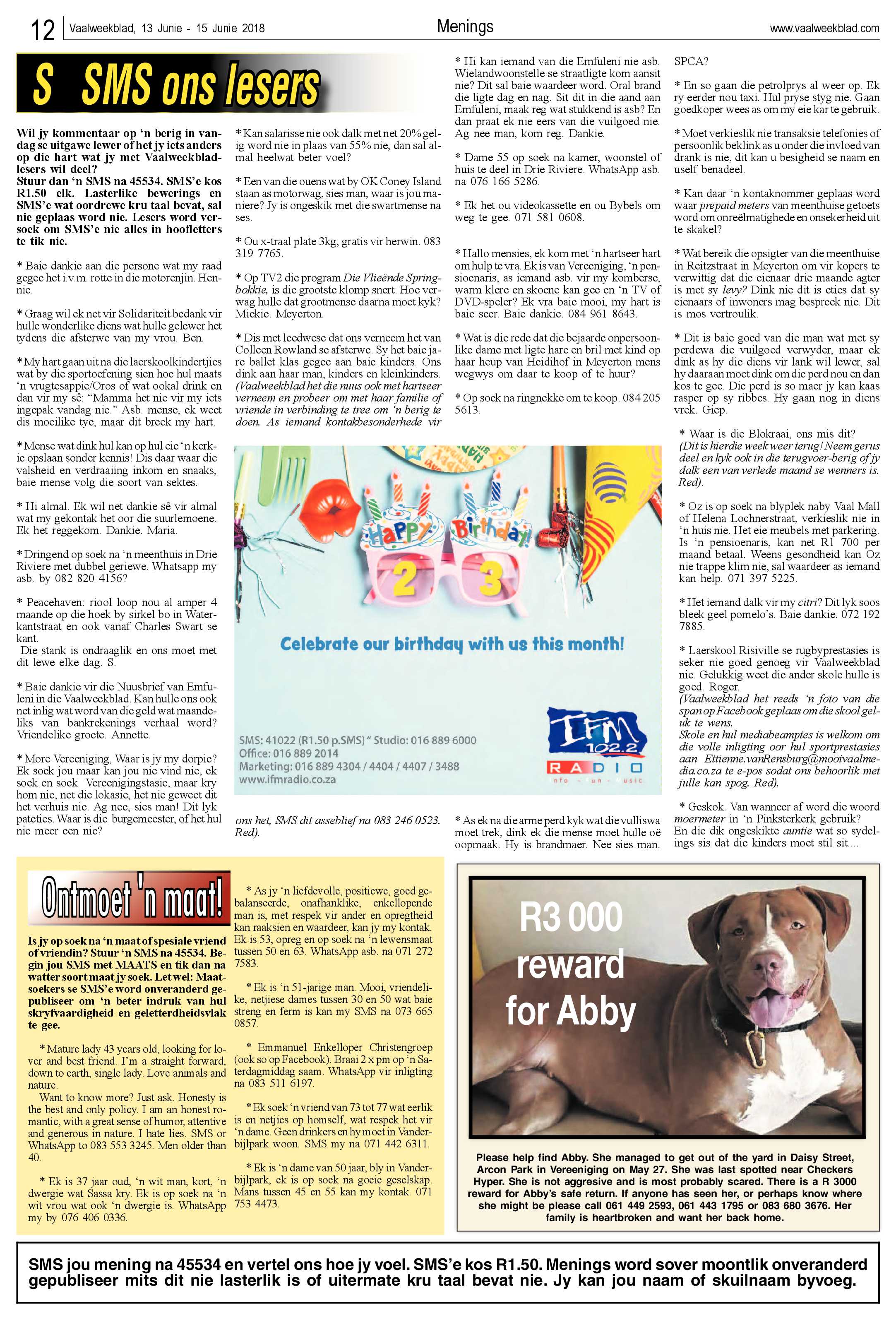 Vaalweekblad Ster 13 – 15 Junie 2018 page 12