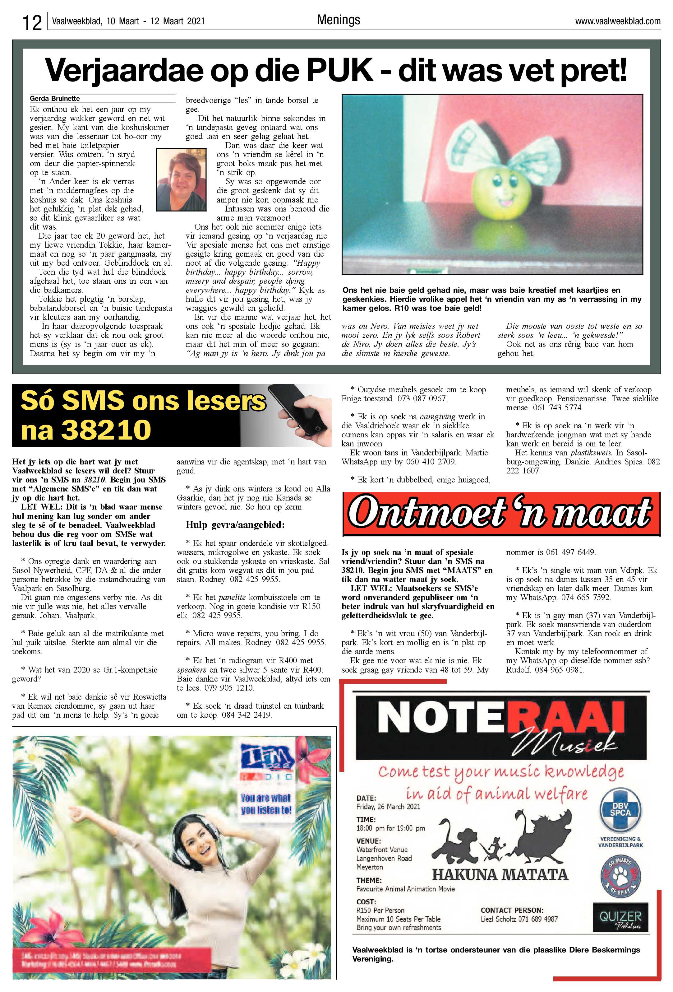 Vaalweekblad, 10 Maart – 12 Maart 2021 page 12