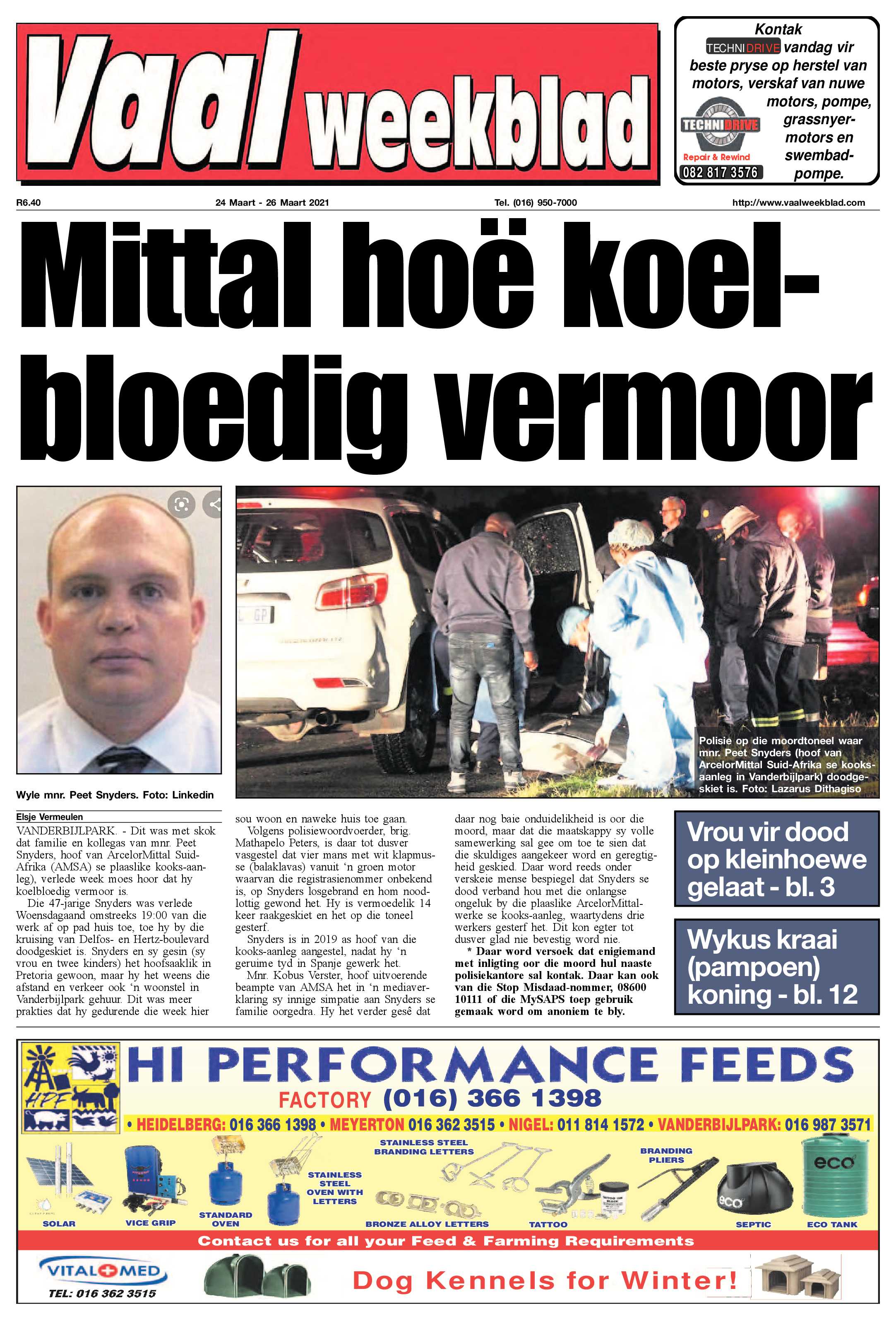 Vaalweekblad, 24 Maart – 26 Maart 2021 page 1