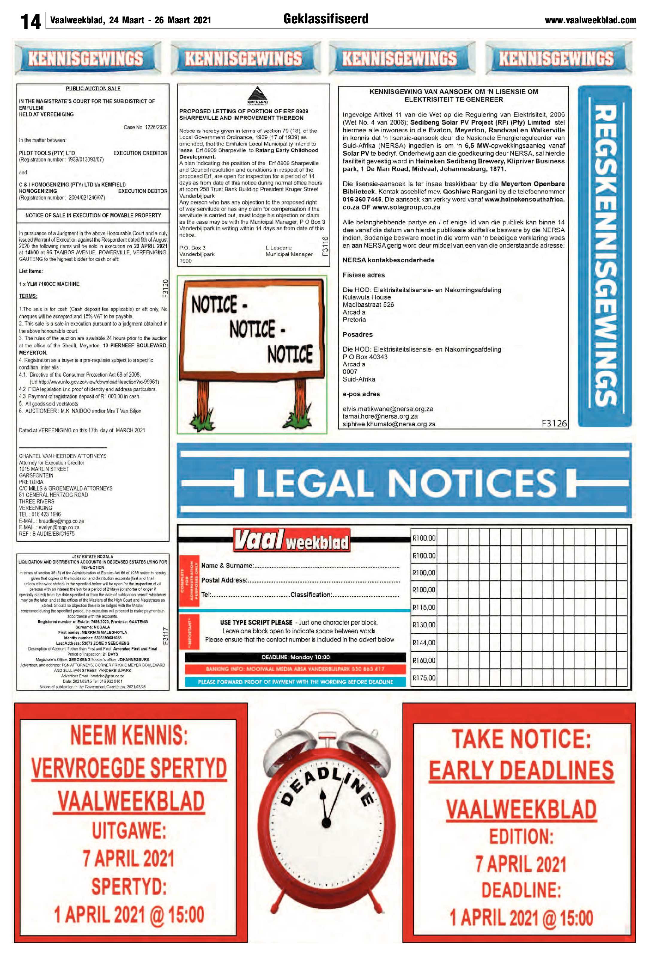 Vaalweekblad, 24 Maart – 26 Maart 2021 page 14
