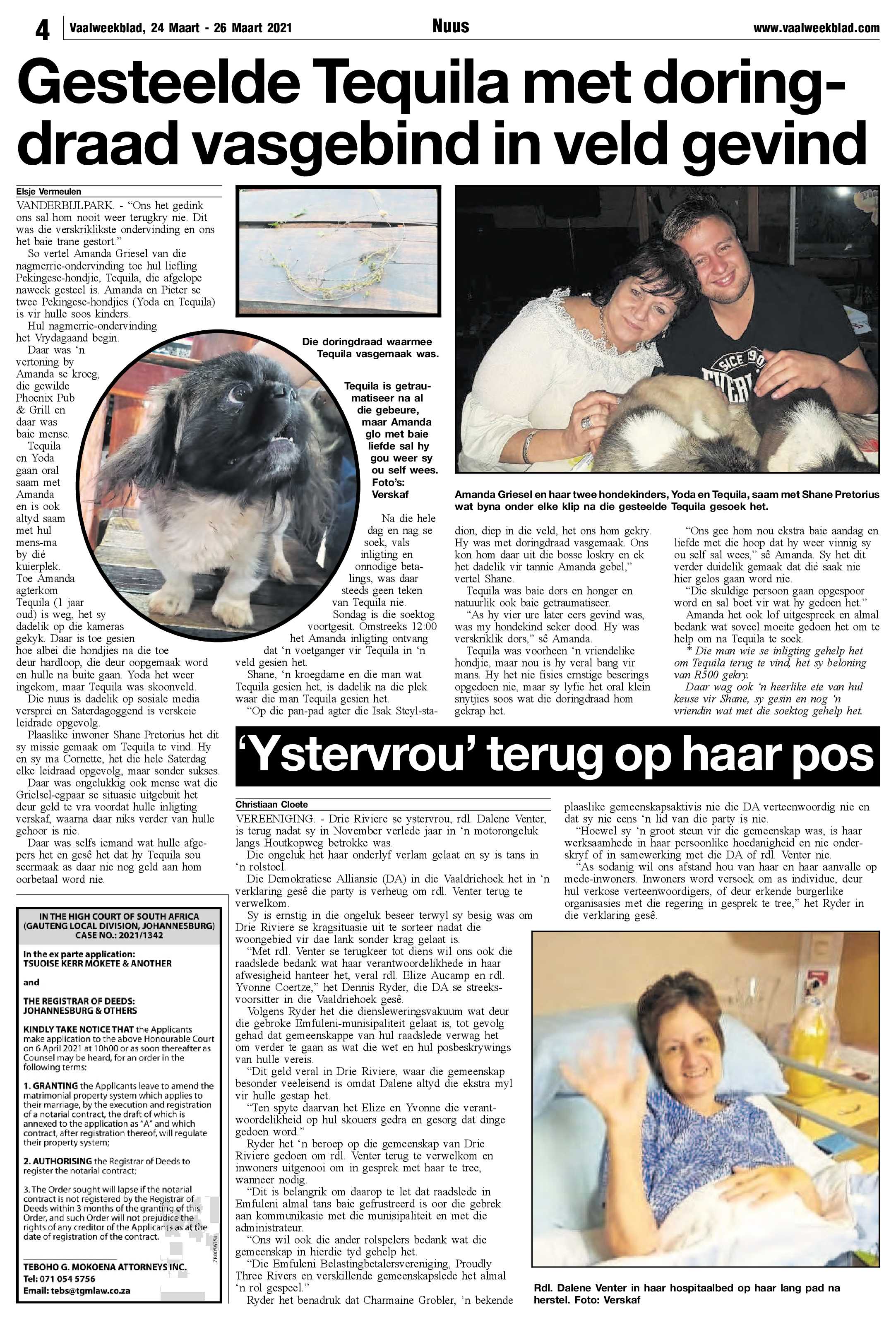Vaalweekblad, 24 Maart – 26 Maart 2021 page 4