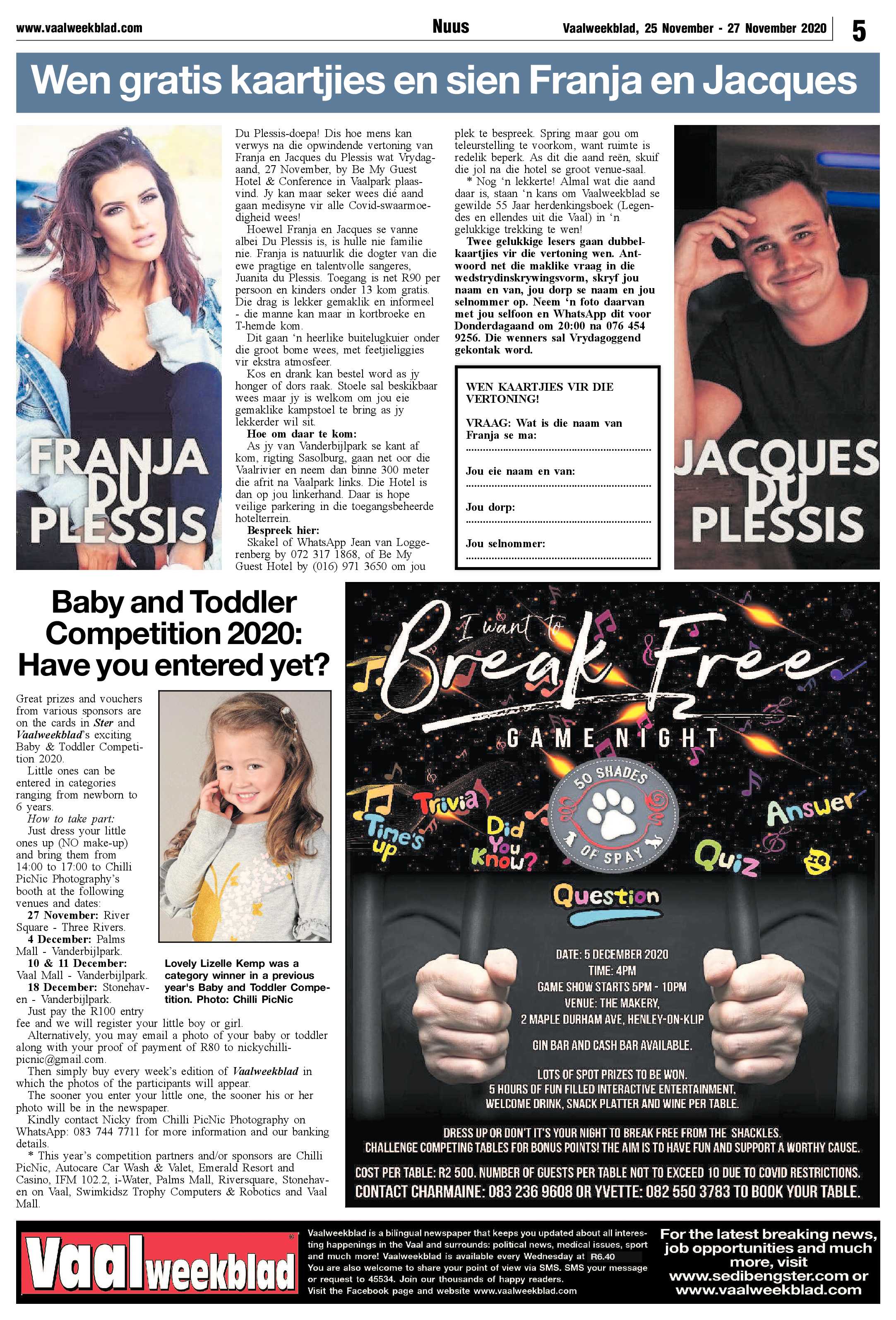 Vaalweekblad, 25 November – 27 November 2020 page 5