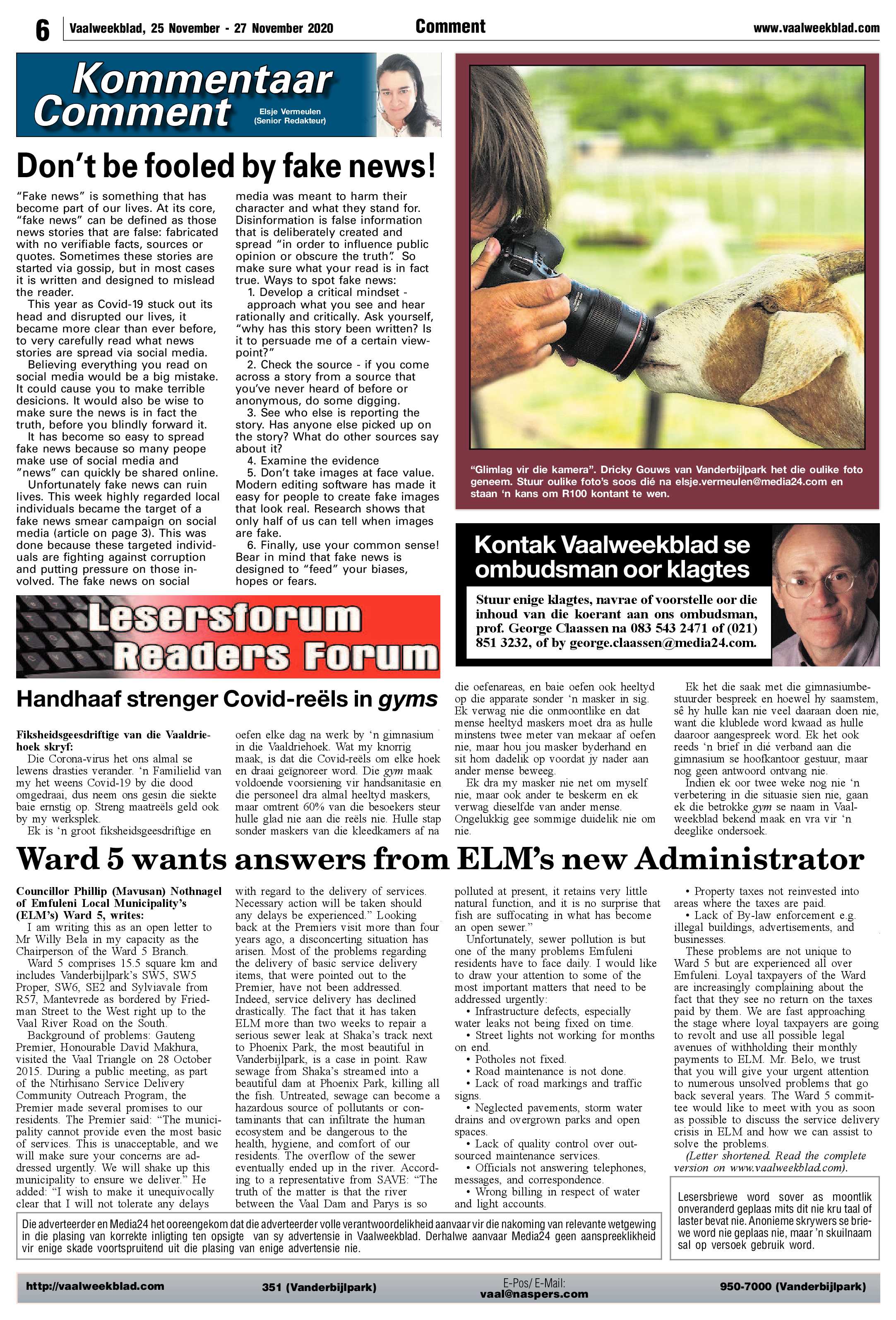 Vaalweekblad, 25 November – 27 November 2020 page 6