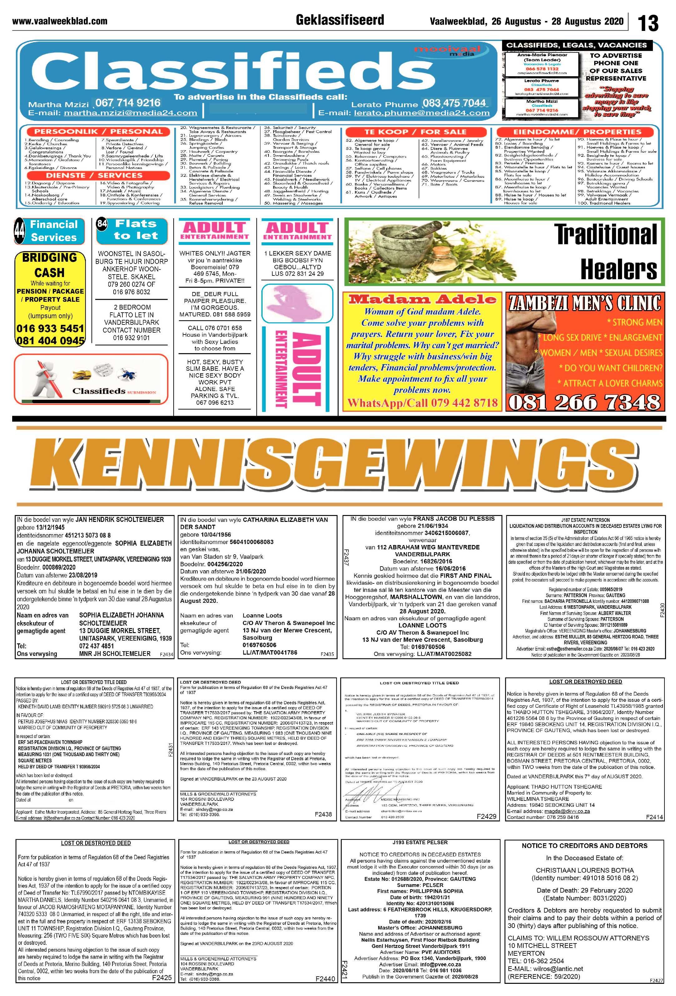 Vaalweekblad 26 Augustus – 28 Augustus 2020 page 13
