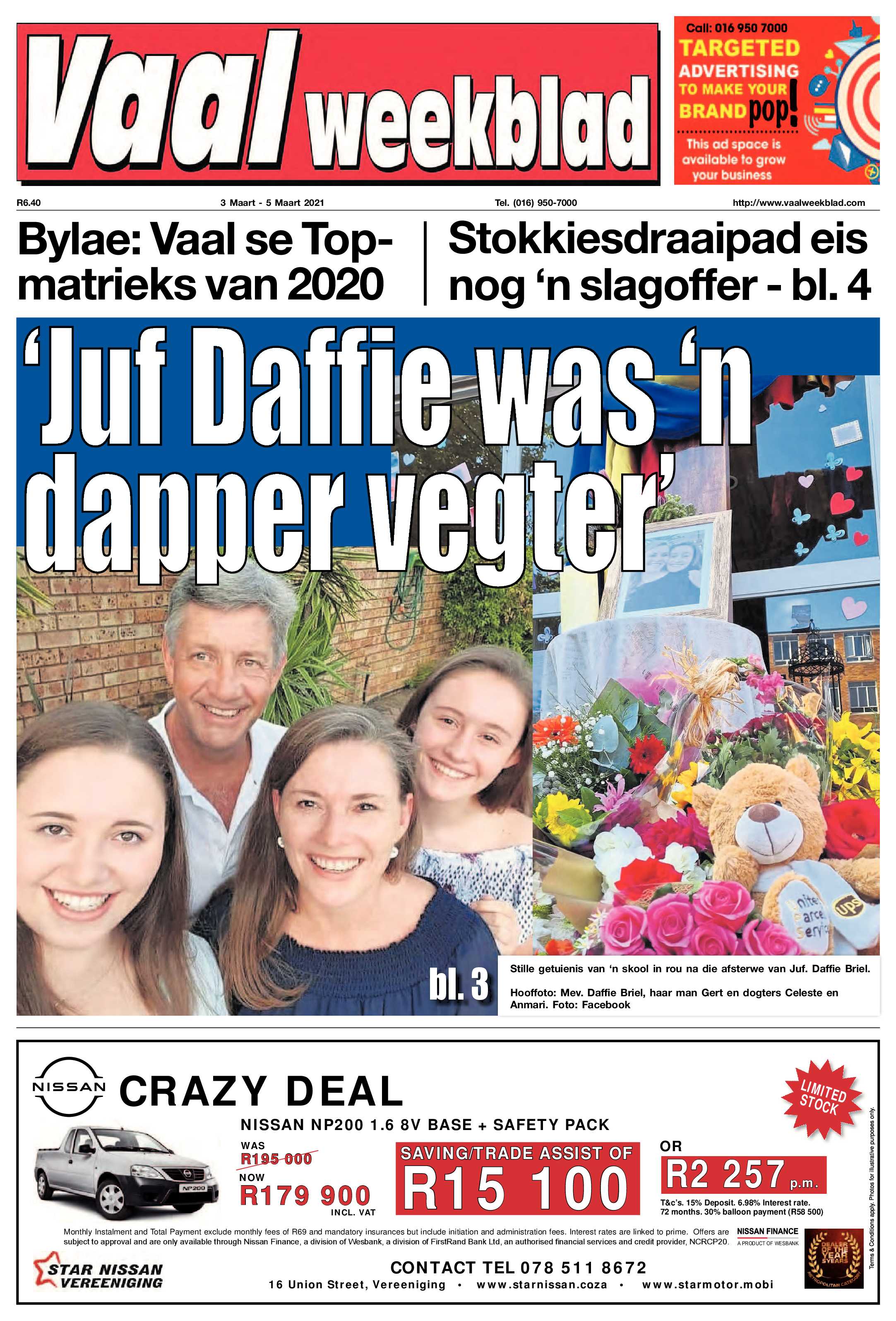 Vaalweekblad, 3 Maart – 5 Maart 2021 page 1