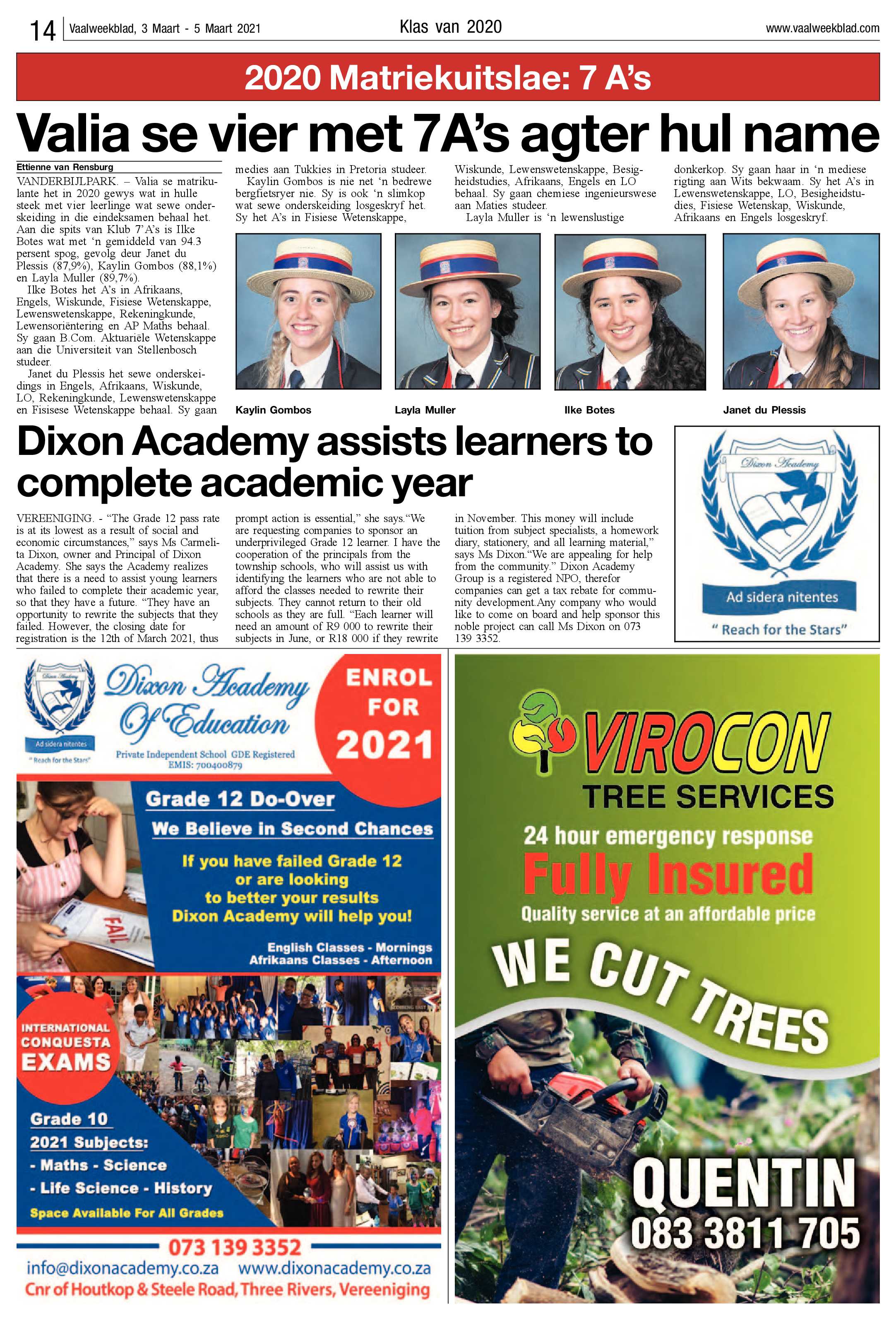 Vaalweekblad, 3 Maart – 5 Maart 2021 page 14