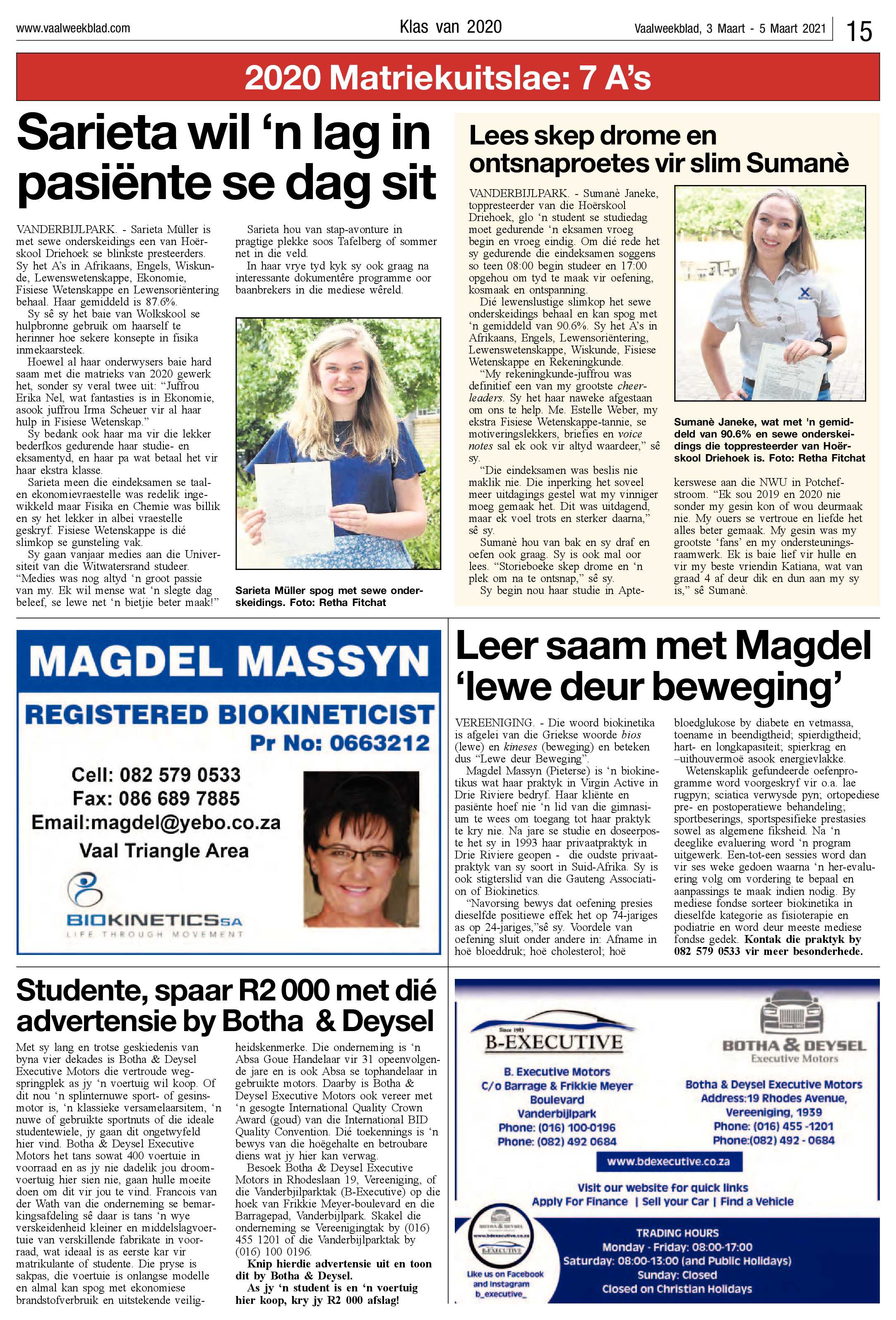 Vaalweekblad, 3 Maart – 5 Maart 2021 page 15
