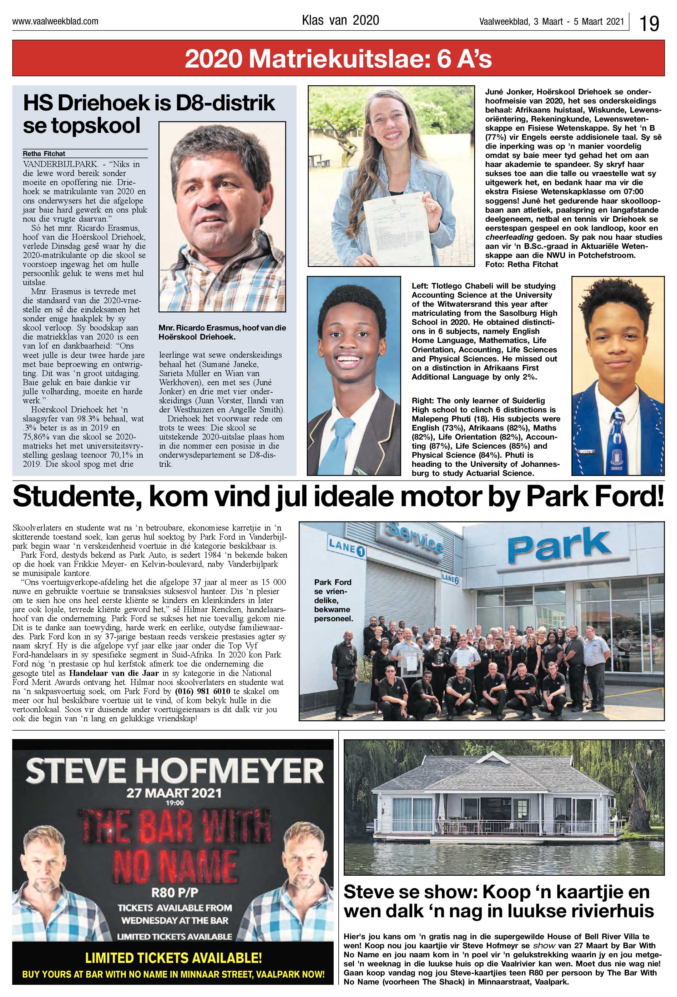 Vaalweekblad, 3 Maart – 5 Maart 2021 page 19