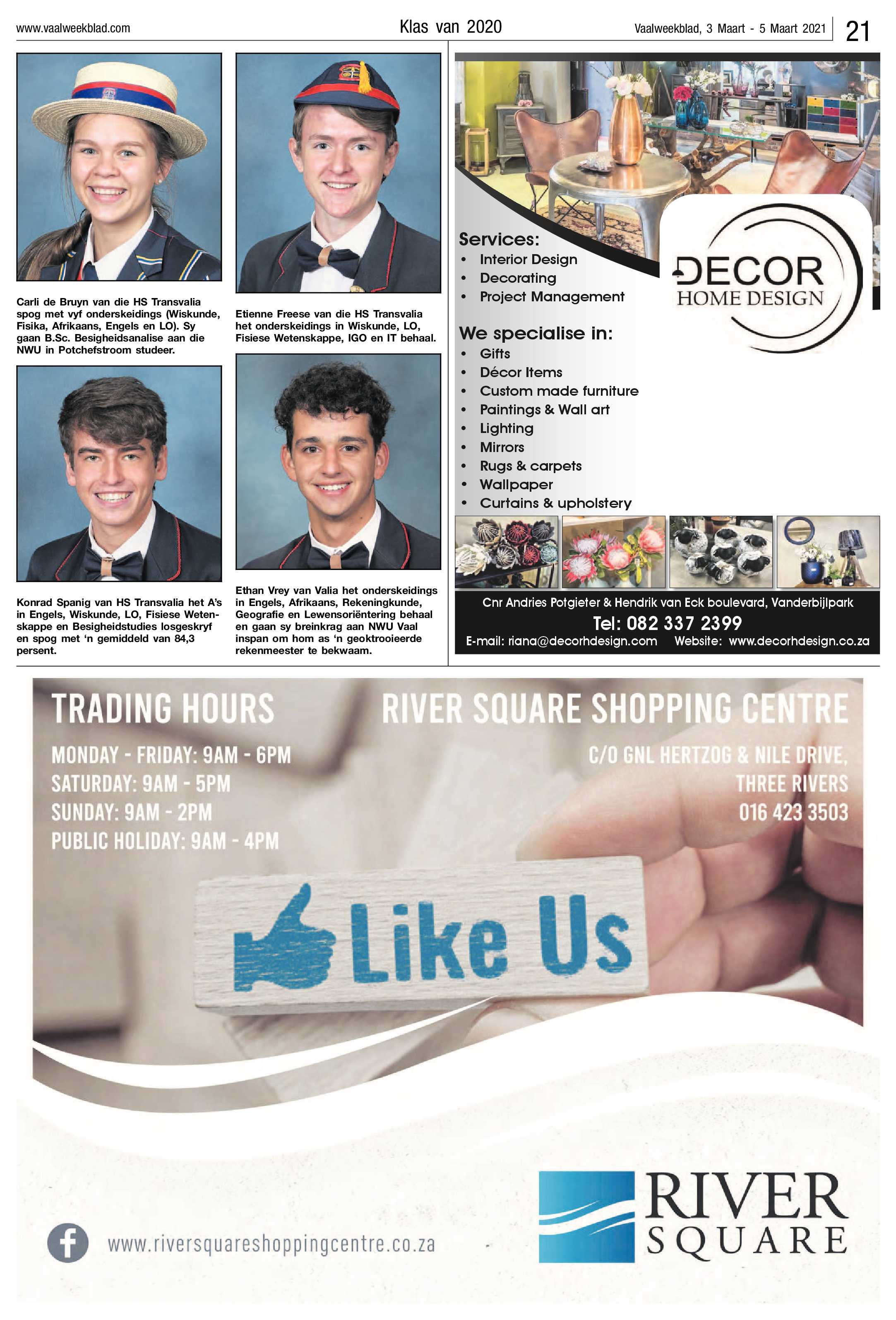Vaalweekblad, 3 Maart – 5 Maart 2021 page 21