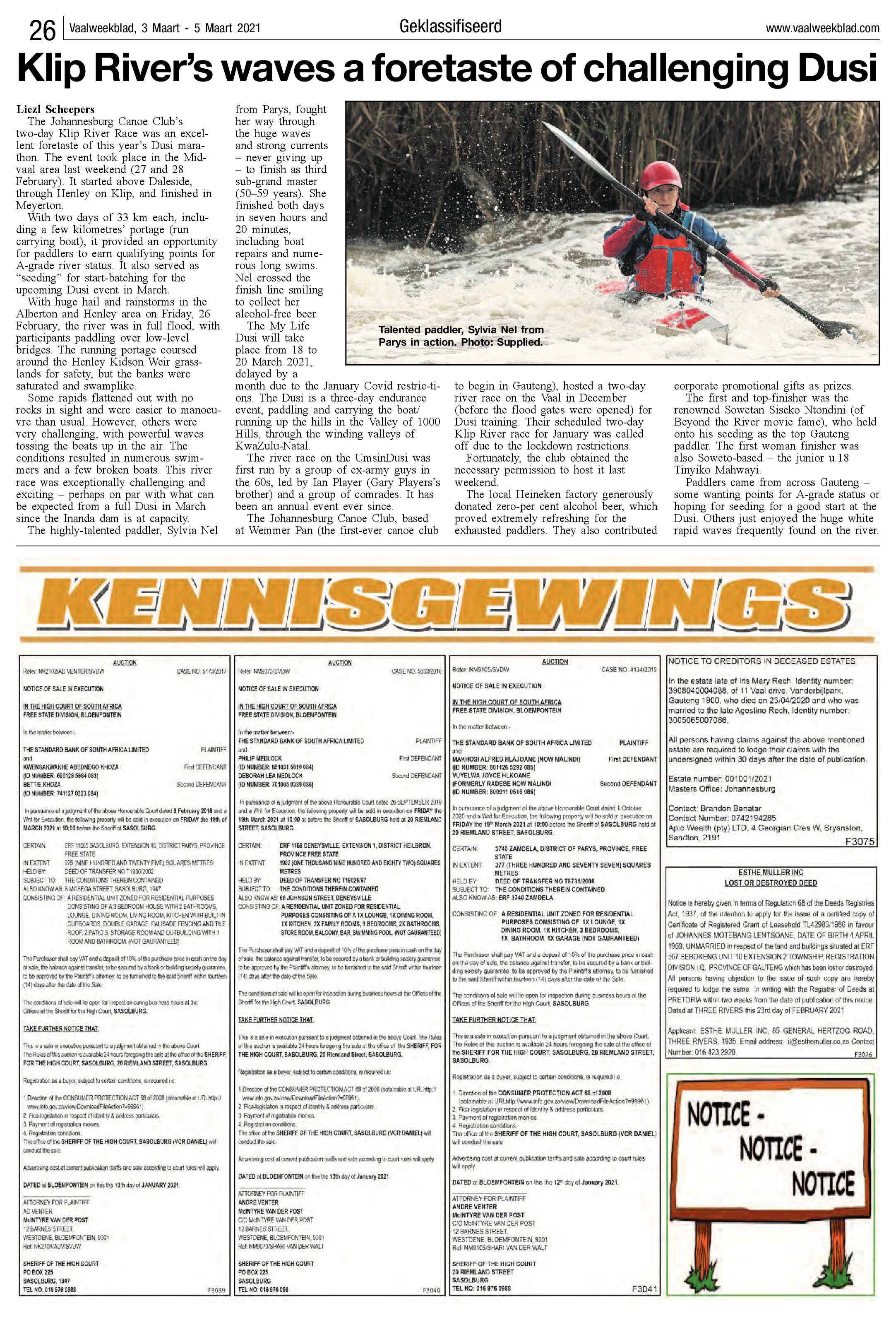 Vaalweekblad, 3 Maart – 5 Maart 2021 page 26