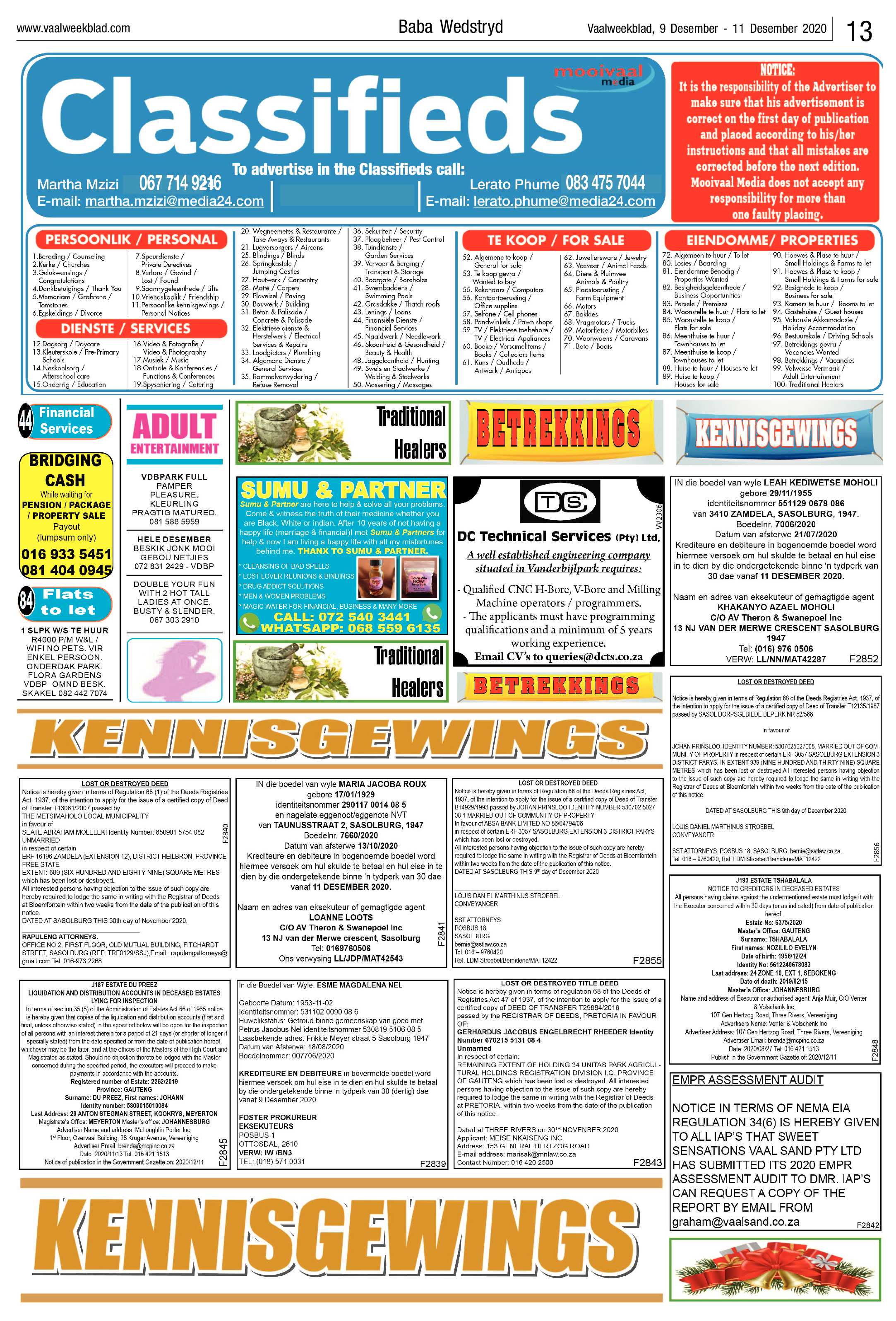 Vaalweekblad 9 Desember – 11 Desember 2020 page 13