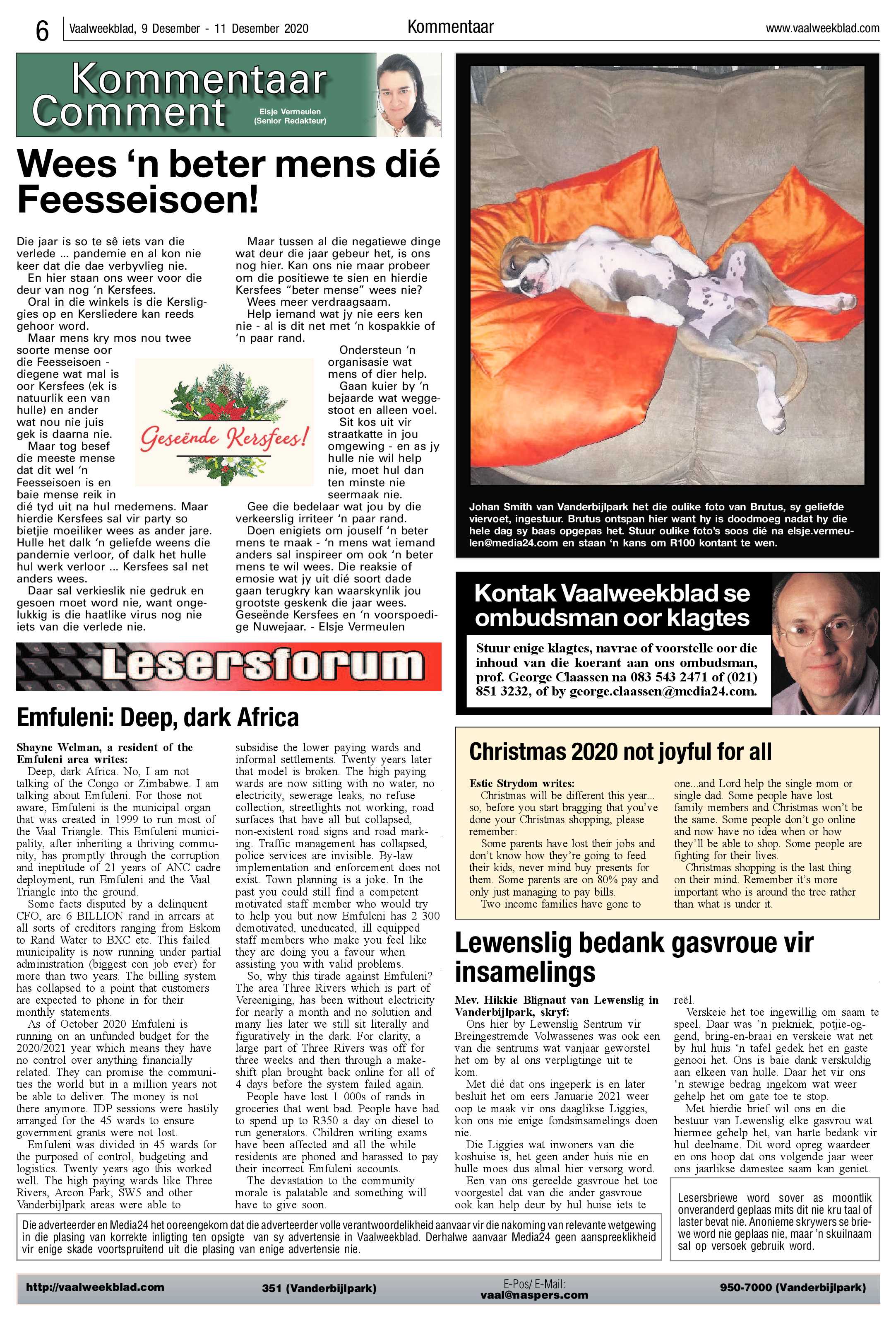 Vaalweekblad 9 Desember – 11 Desember 2020 page 6