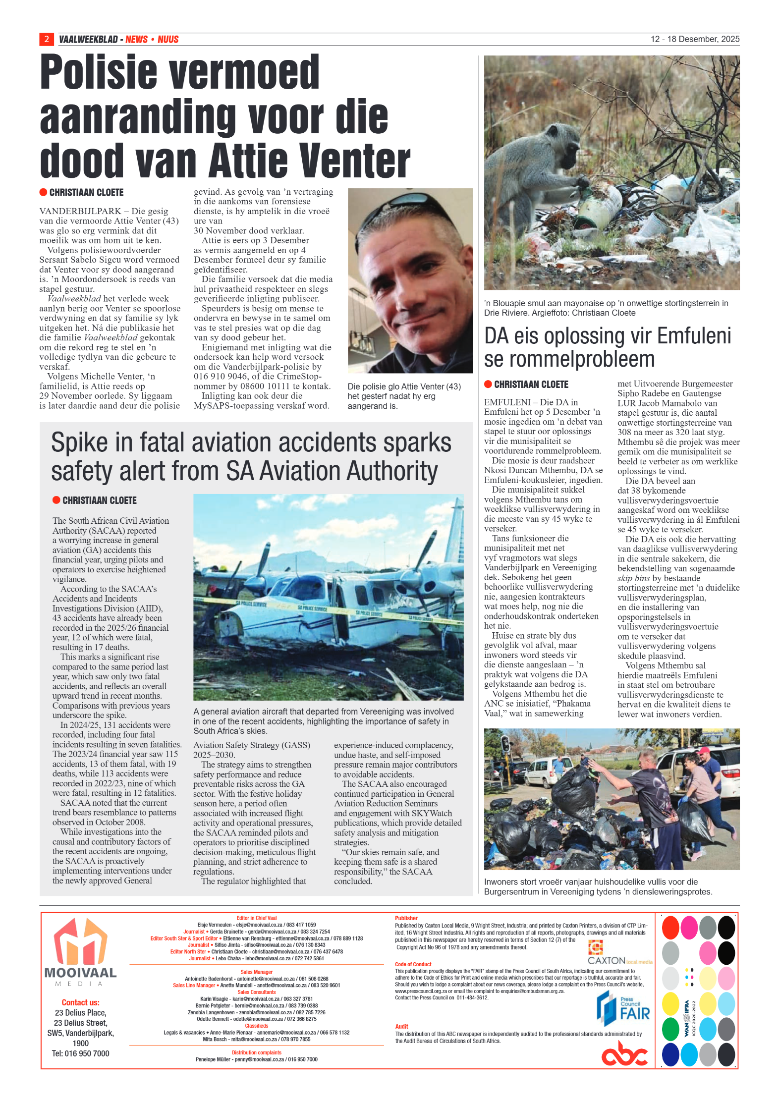 Vaalweekblad 12 December 2025 page 2
