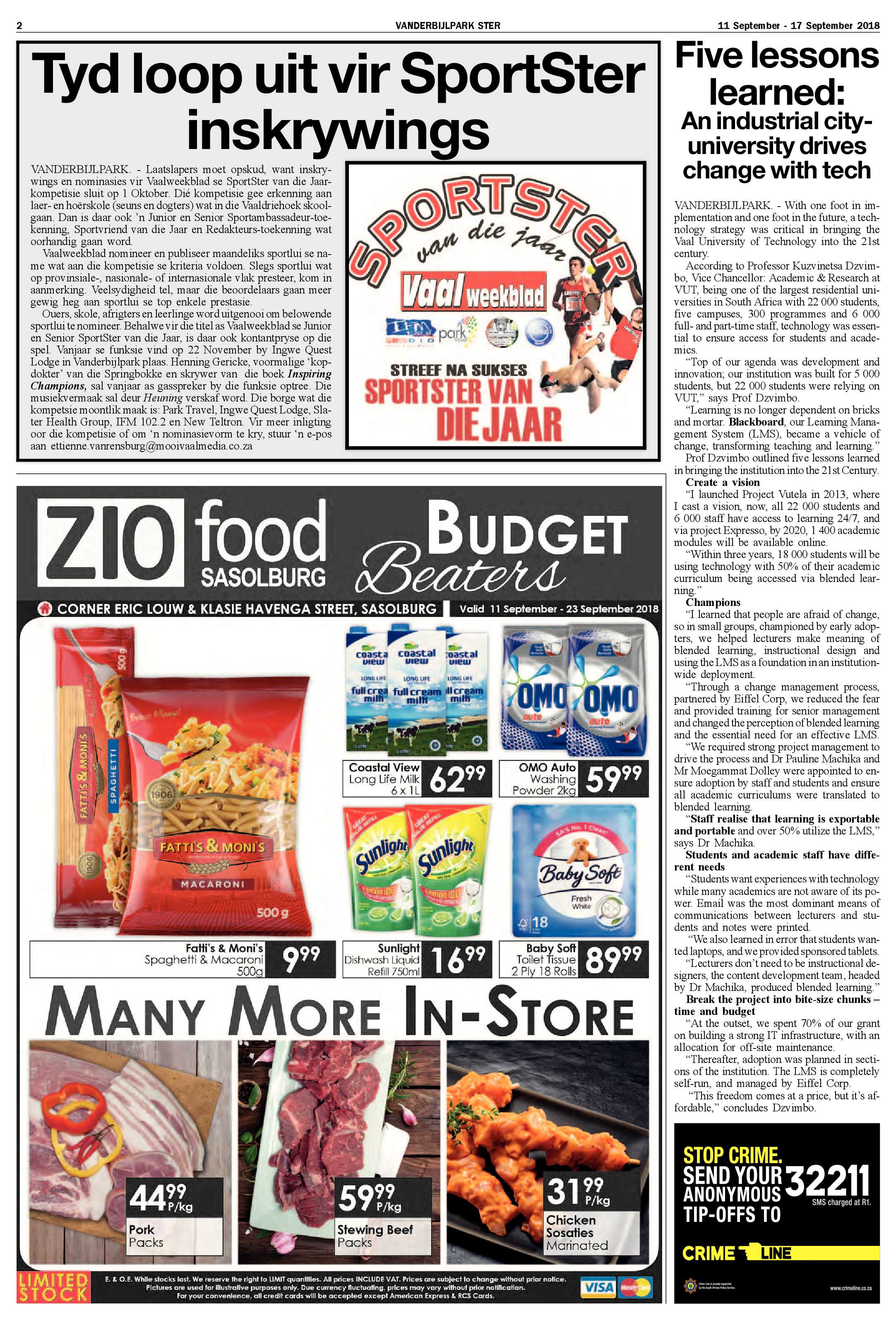 Vanderbijlpark 11 – 17 September 2018 page 2