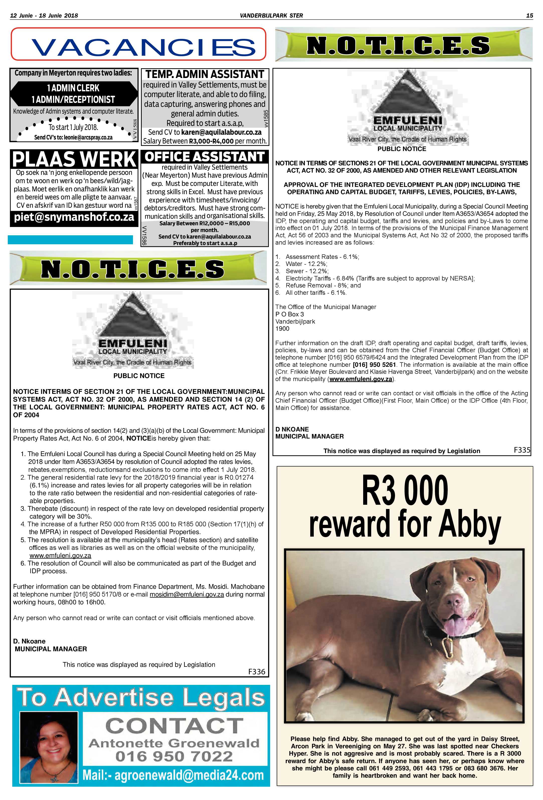 Vanderbijlpark Ster 12 – 18 Junie 2018 page 15