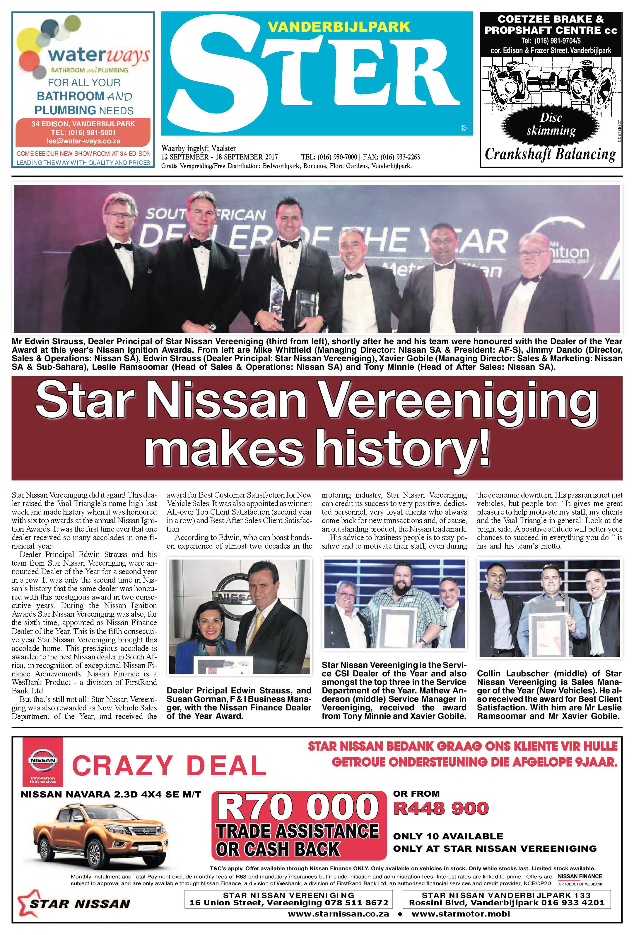 Vanderbijlpark Ster 12 – 18 September 2017 page 1