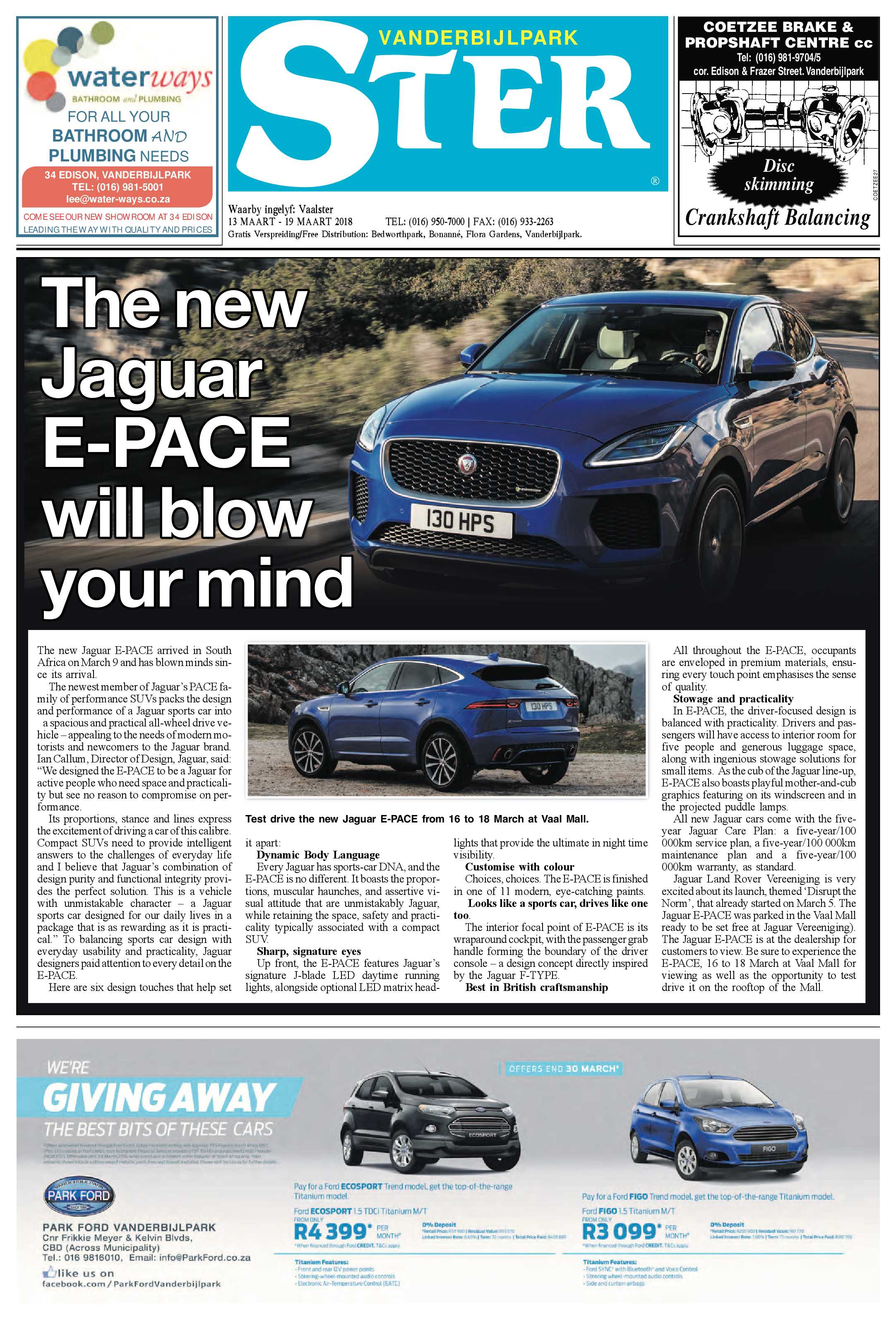 Vanderbijlpark Ster 13 – 19 Maart 2018 page 1