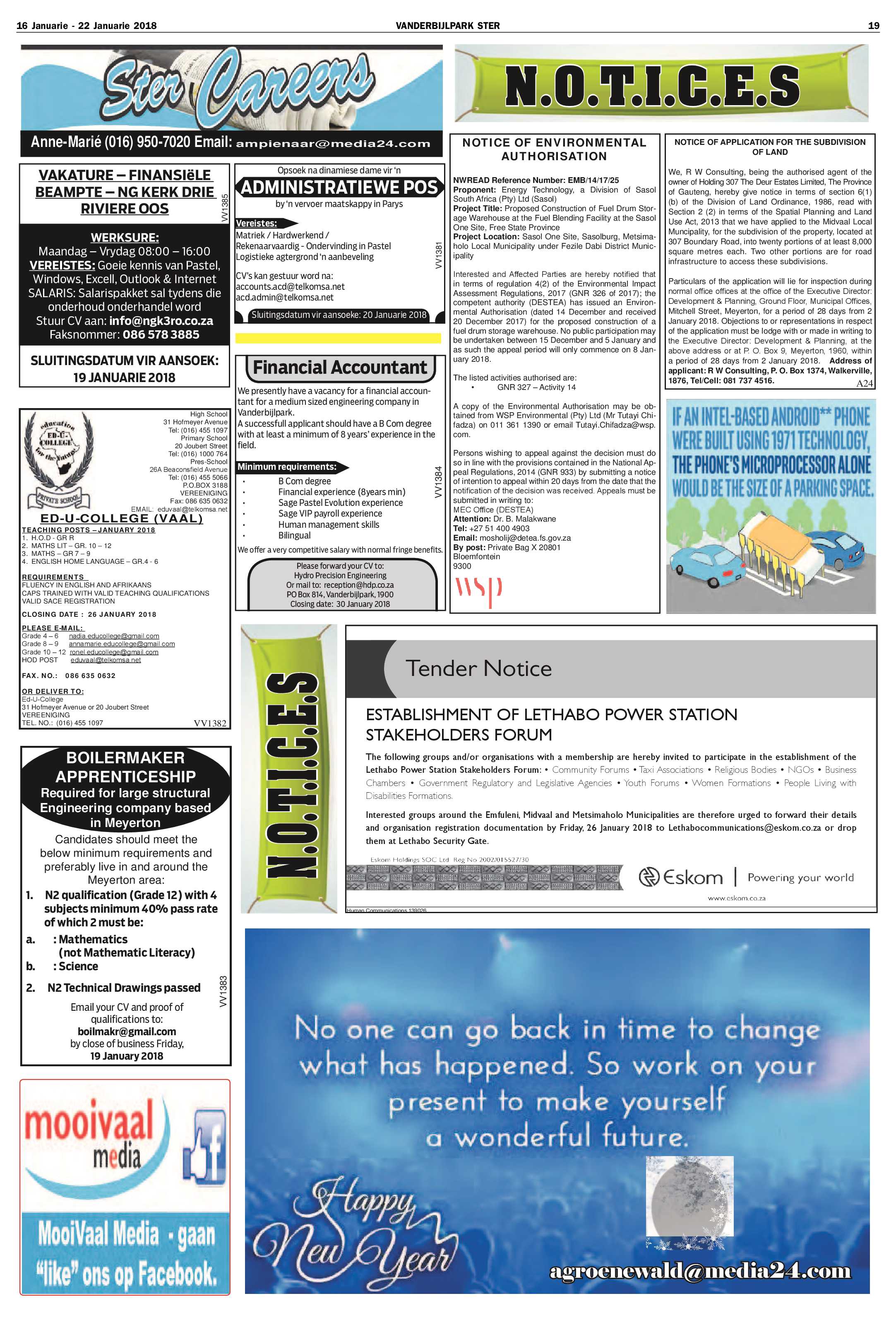 Vanderbijlpark Ster 16 – 22 Januarie 2018 page 19