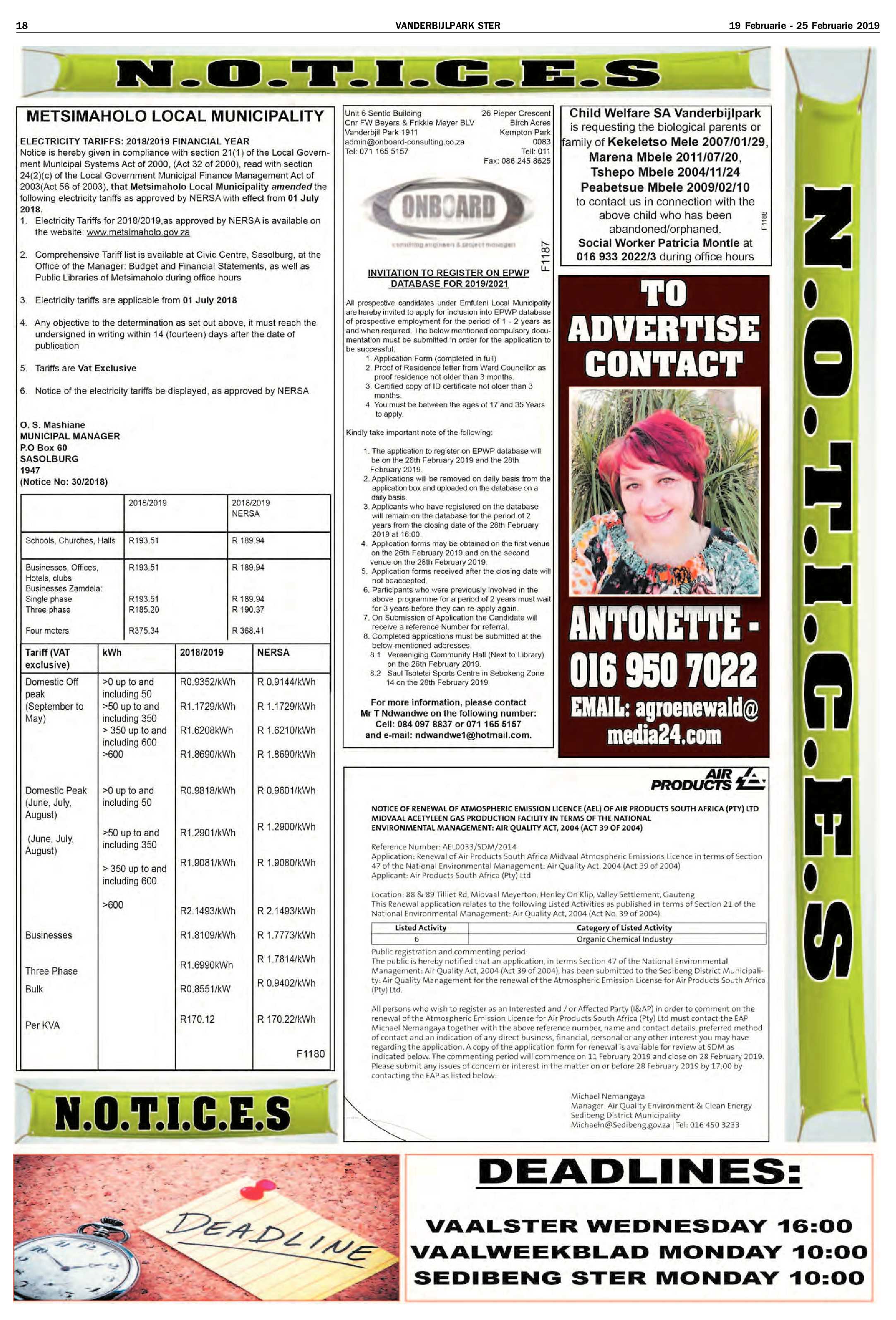 Vanderbijlpark Ster 19 – 25 Februarie 2019 page 18