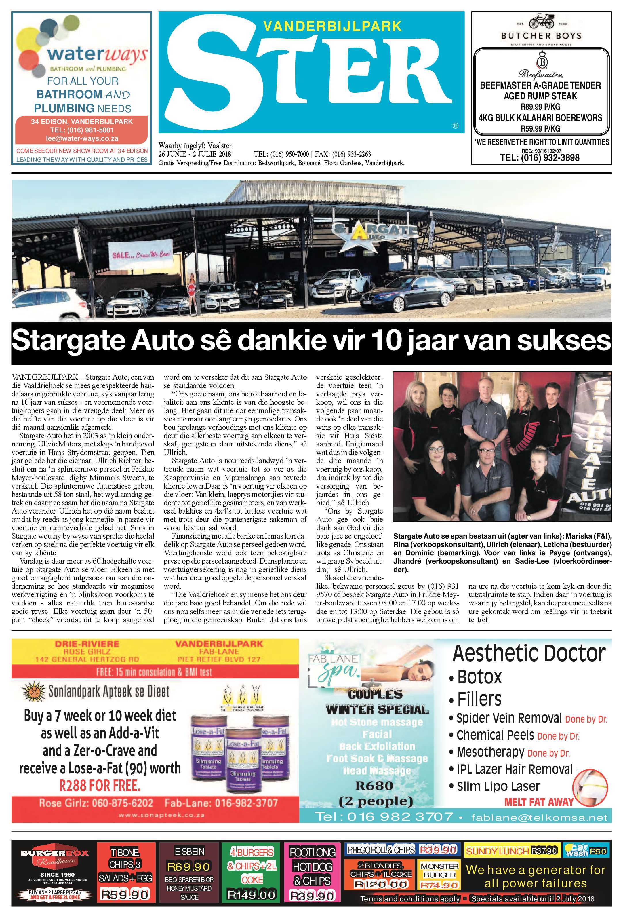 Vanderbijlpark Ster 26 Junie – 2 Julie 2018 page 1