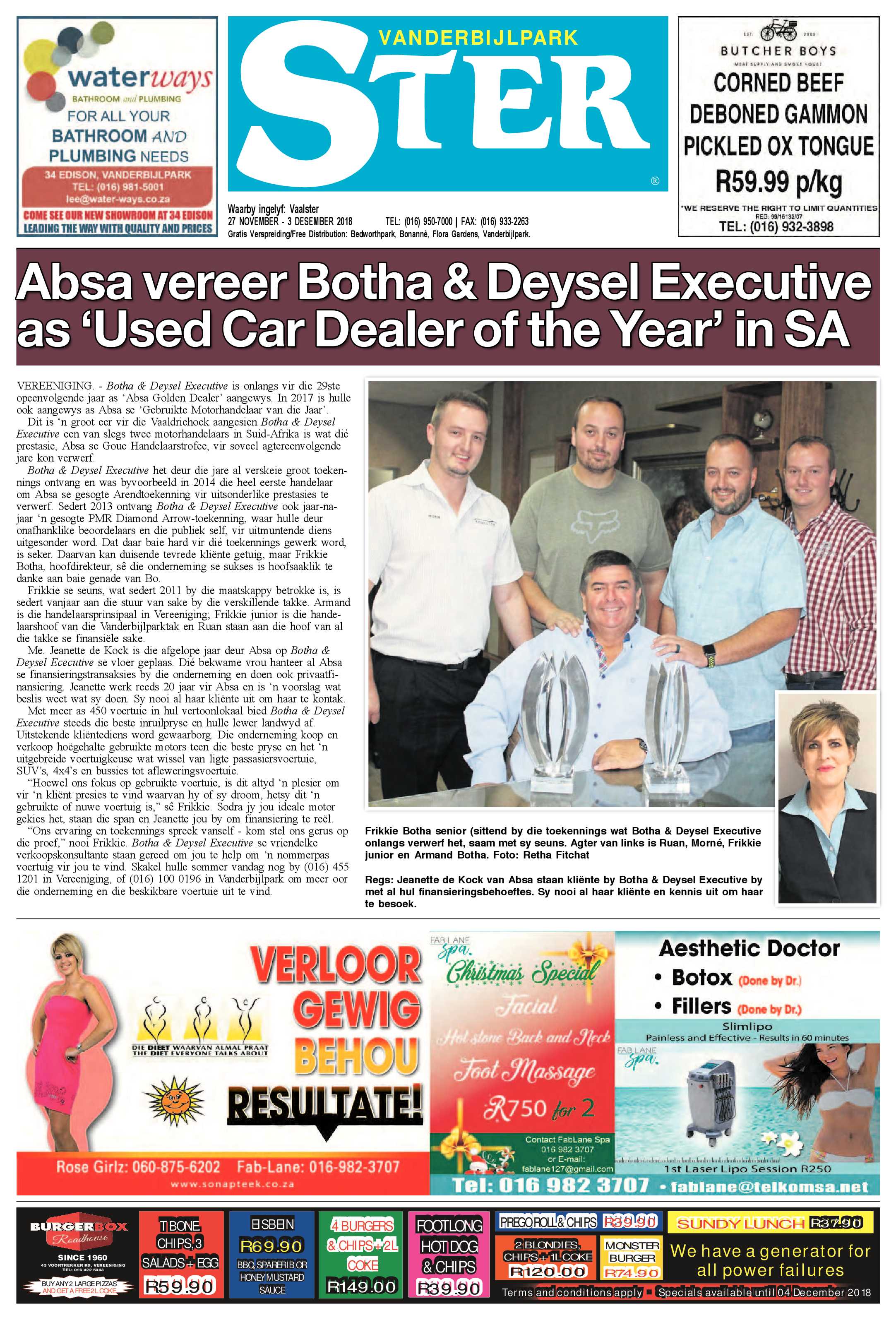 Vanderbijlpark Ster 27 November – 3 Desember 2018 page 1