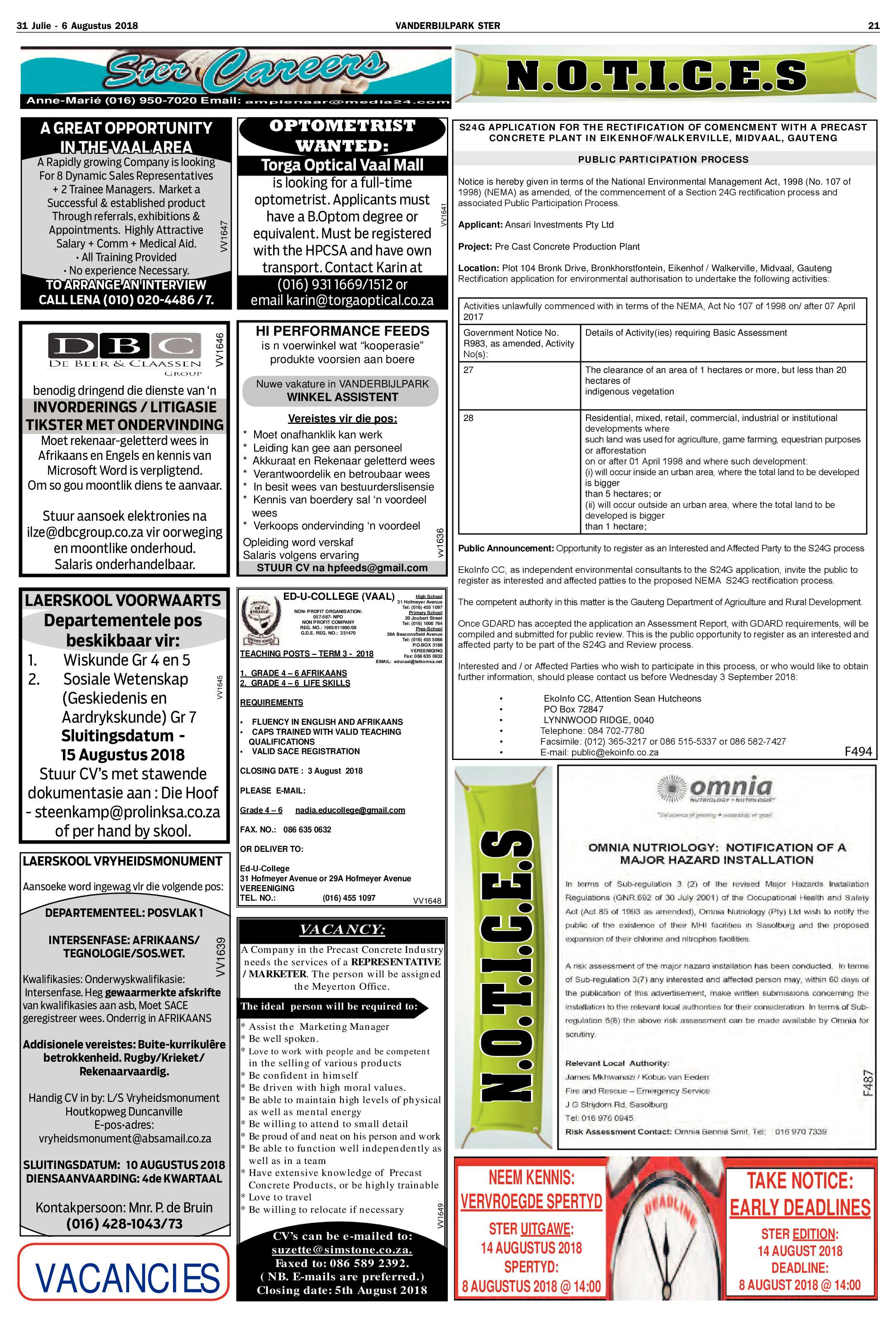 Vanderbijlpark Ster 31 Julie – 6 Augustus 2018 page 21