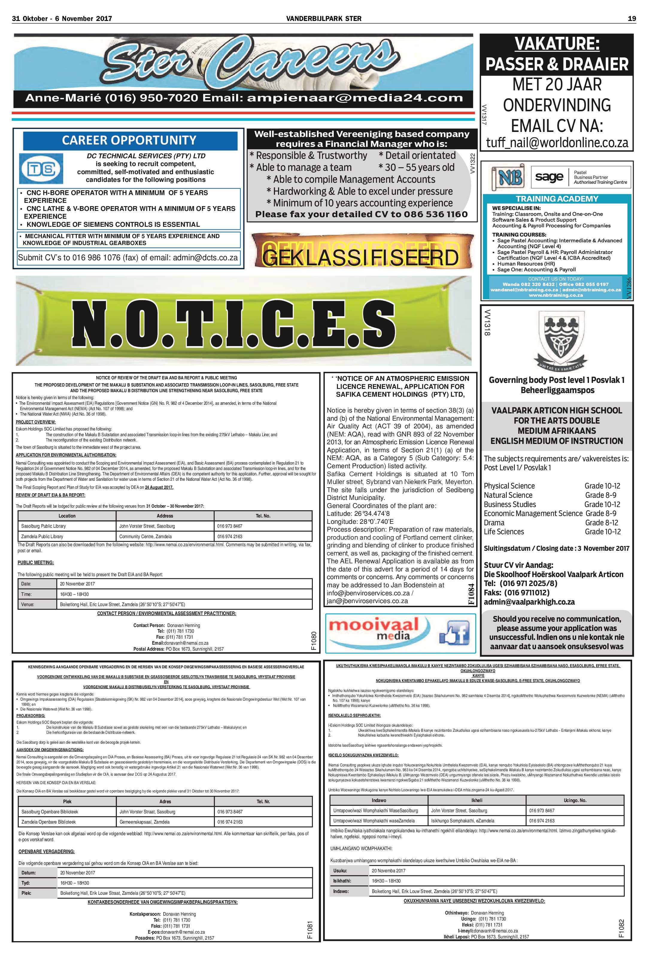 Vanderbijlpark Ster 31 Oktober – 6 November 2017 page 19