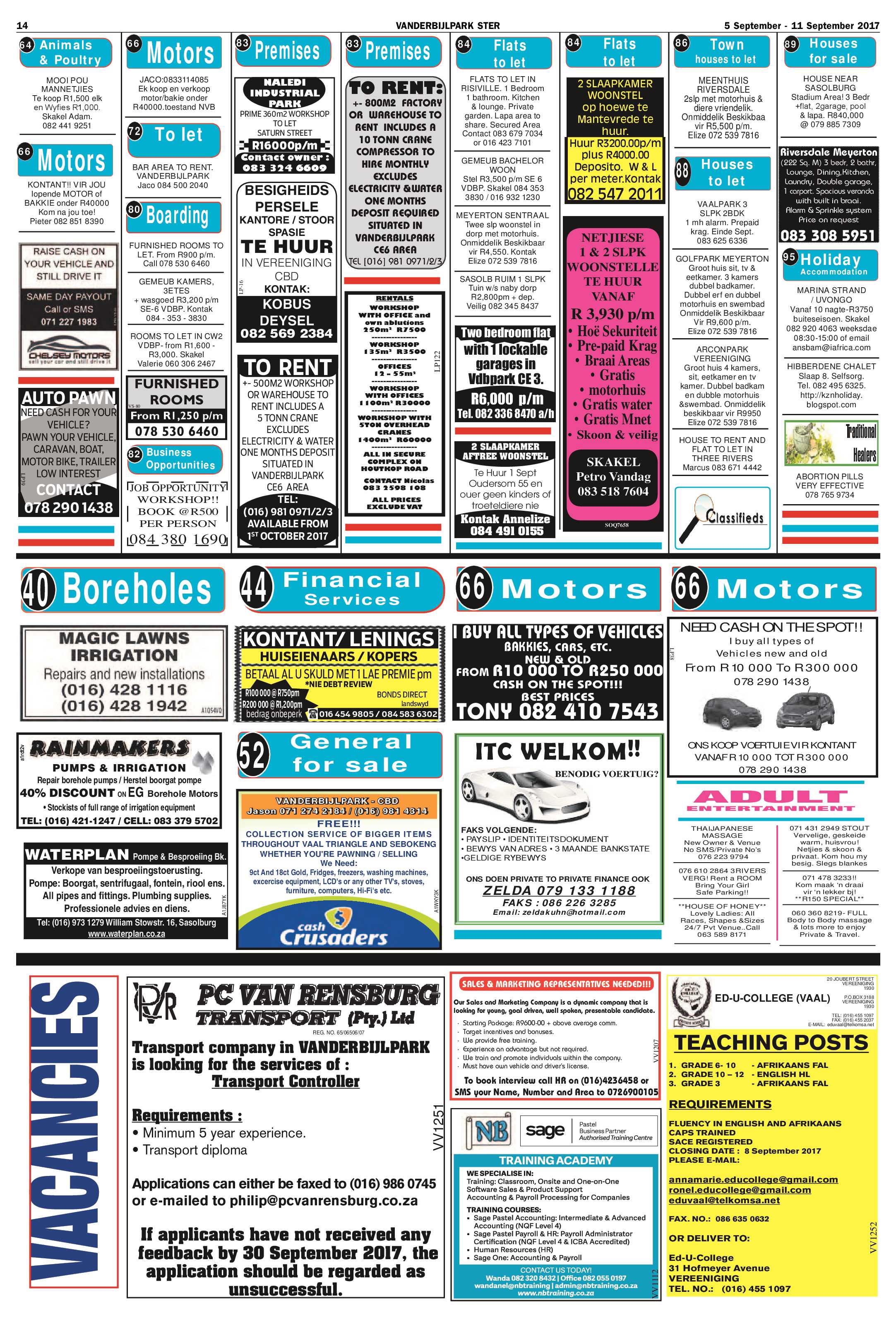 Vanderbijlpark Ster 5 – 11 September 2017 page 14