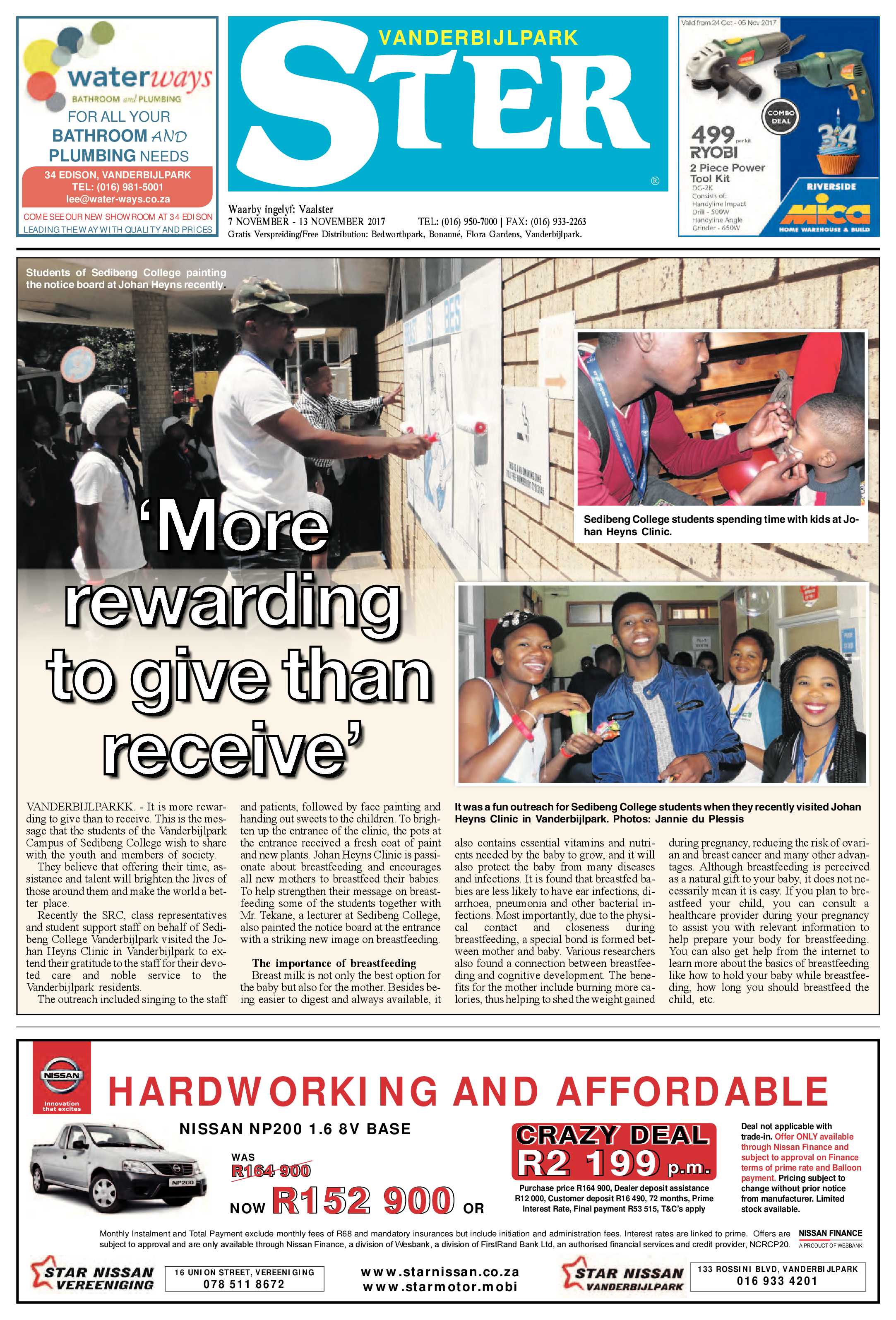 Vanderbijlpark Ster 7 – 13 November 2017 page 1