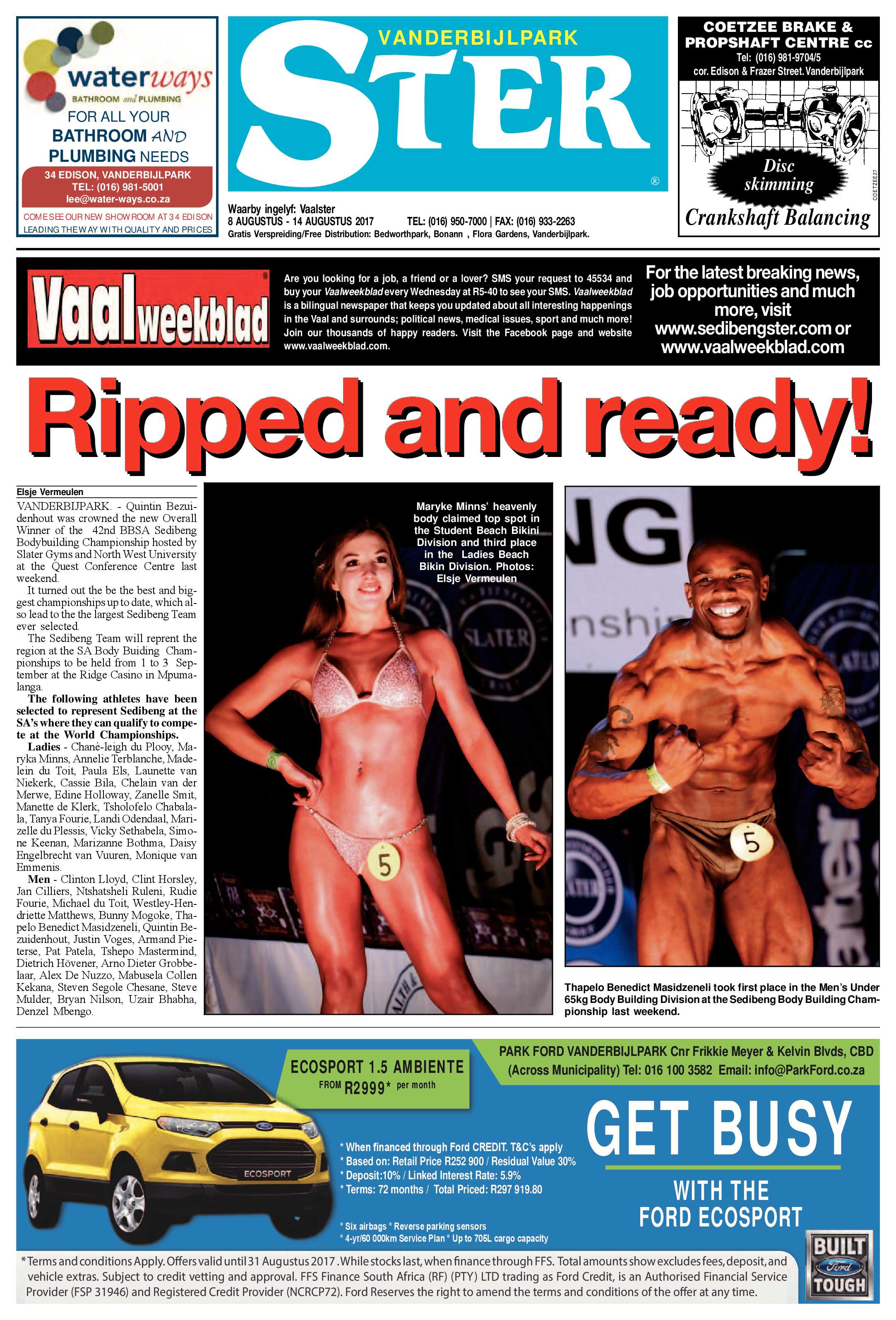 Vanderbijlpark Ster 8 – 14 Augustus 2017 page 1