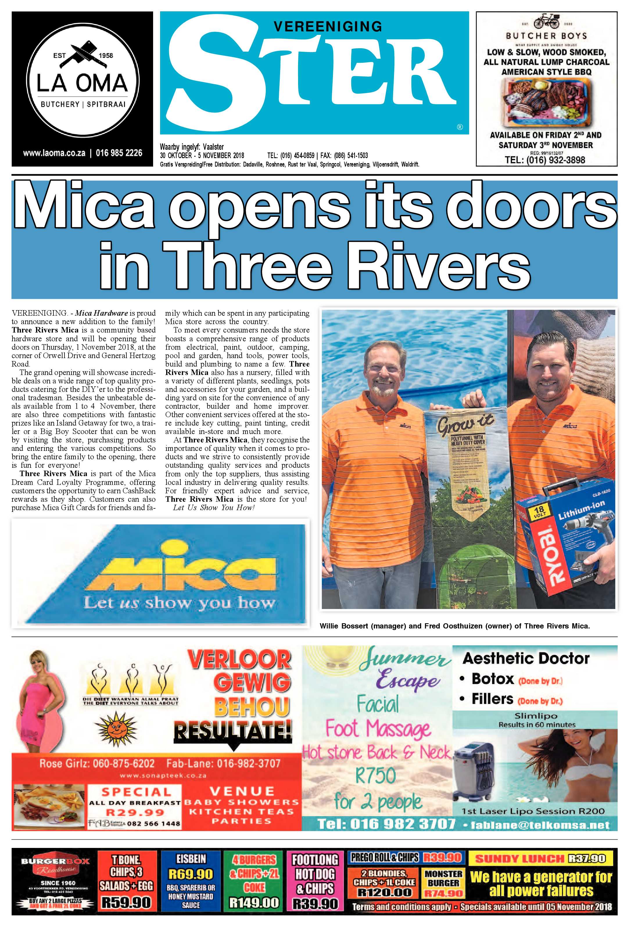 Vereeniging 30 Oktober – 5 November 2018 page 1