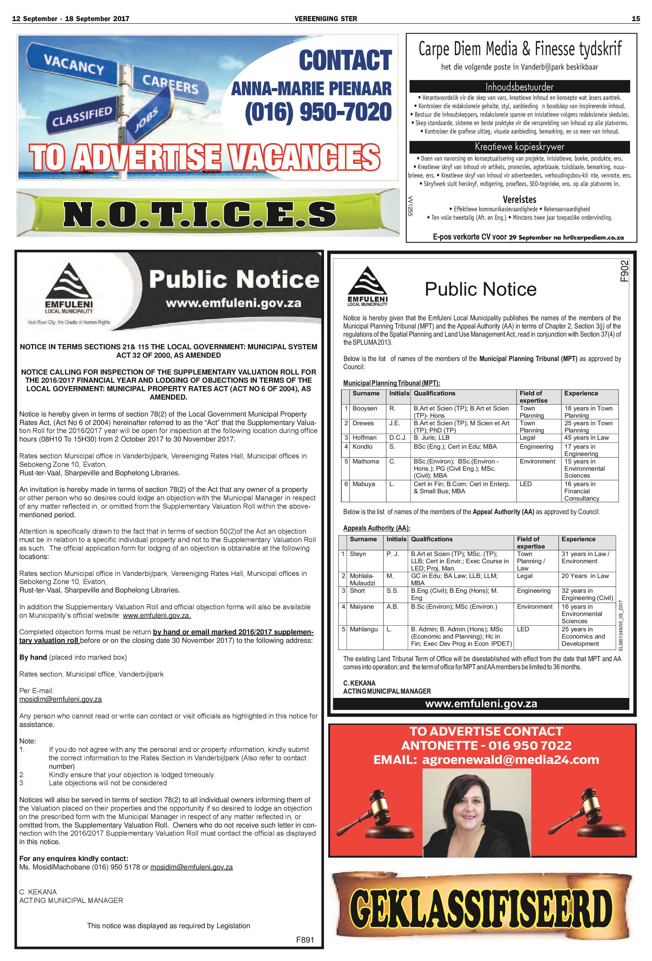 Vereeniging Ster 12 – 18 September 2017 page 15