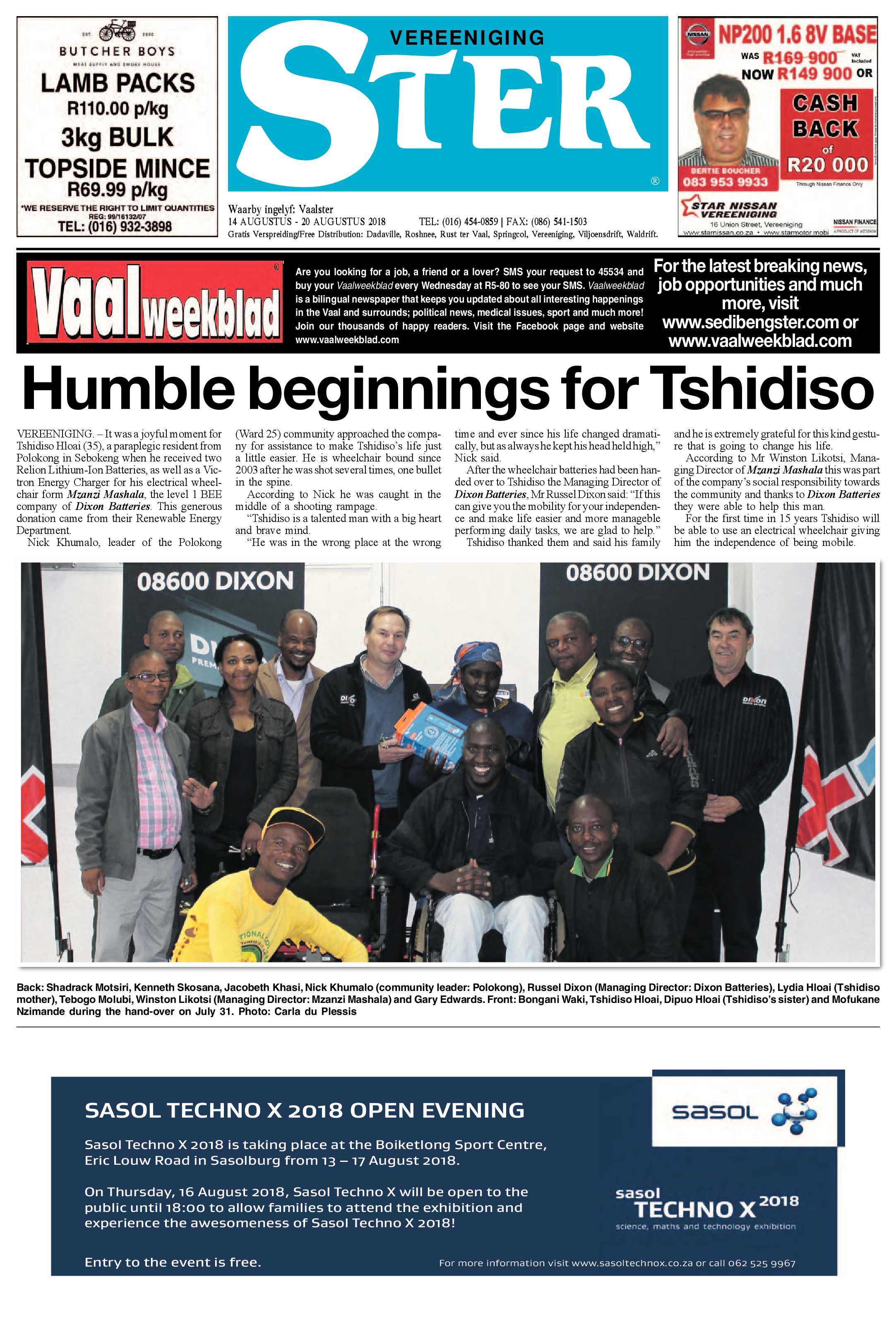 Vereeniging Ster 14 – 20 Augustus 2018 page 1