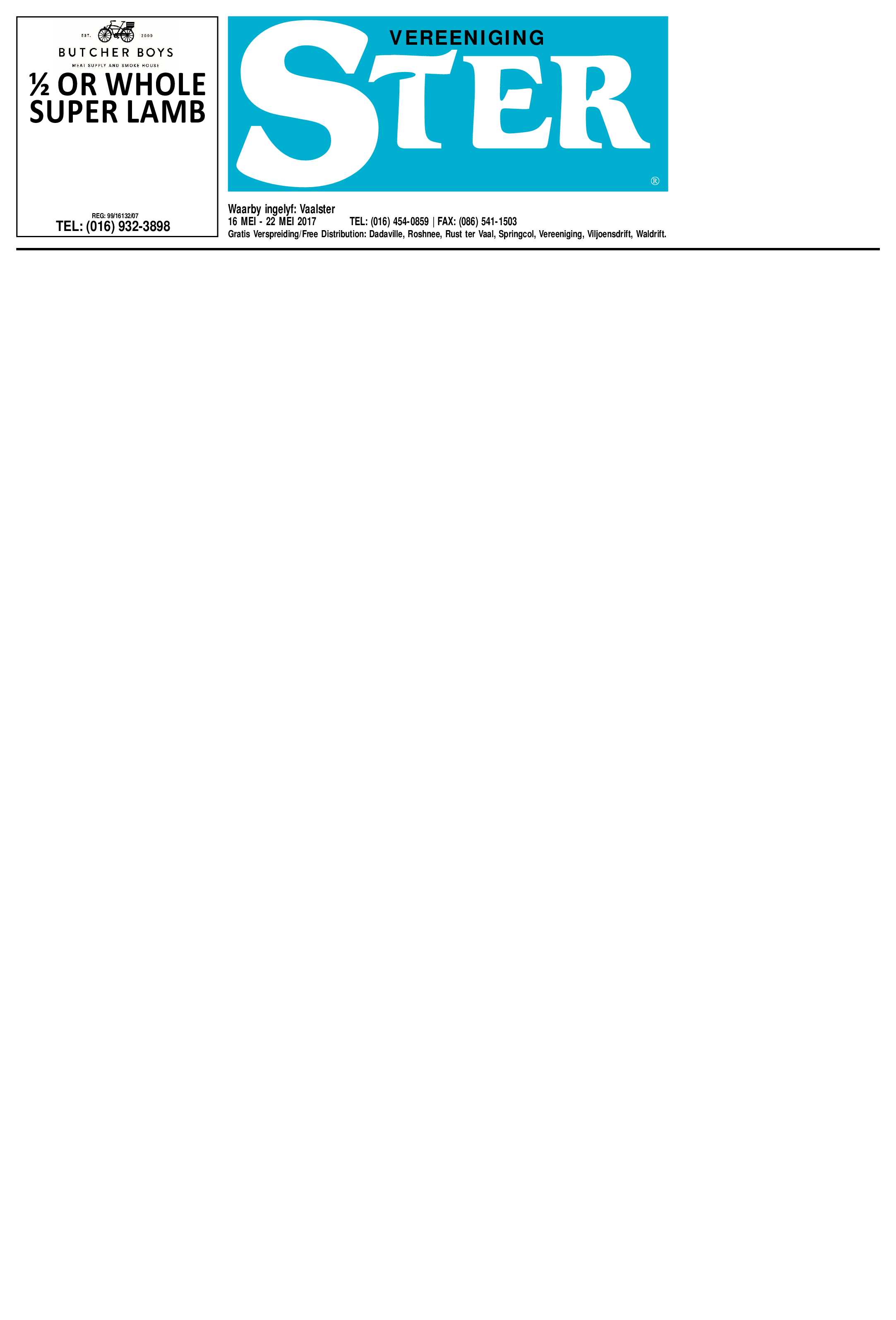 Vereeniging Ster 16 – 22 Mei 2017 page 1