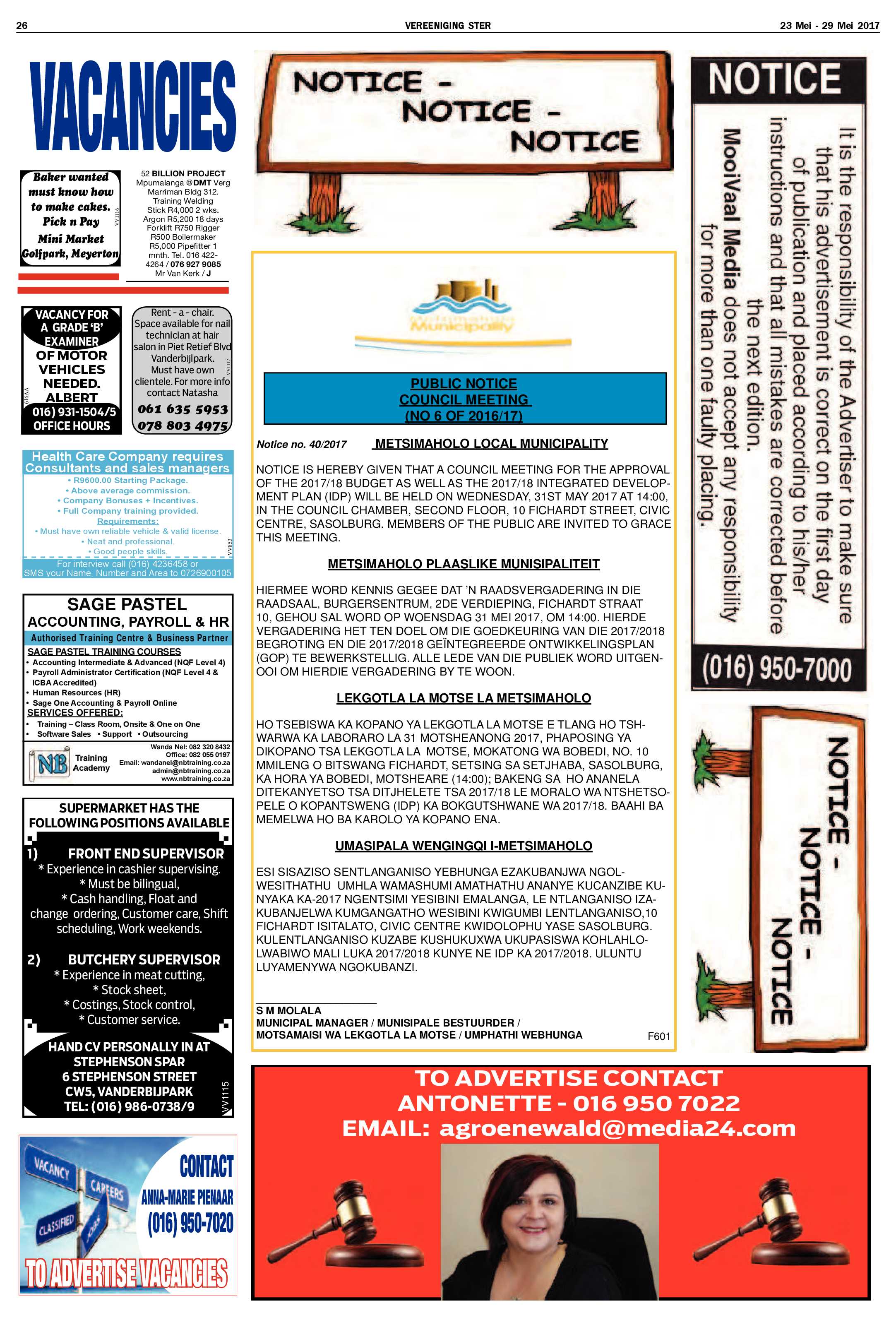 Vereeniging Ster 23 – 29 Mei 2017 page 26