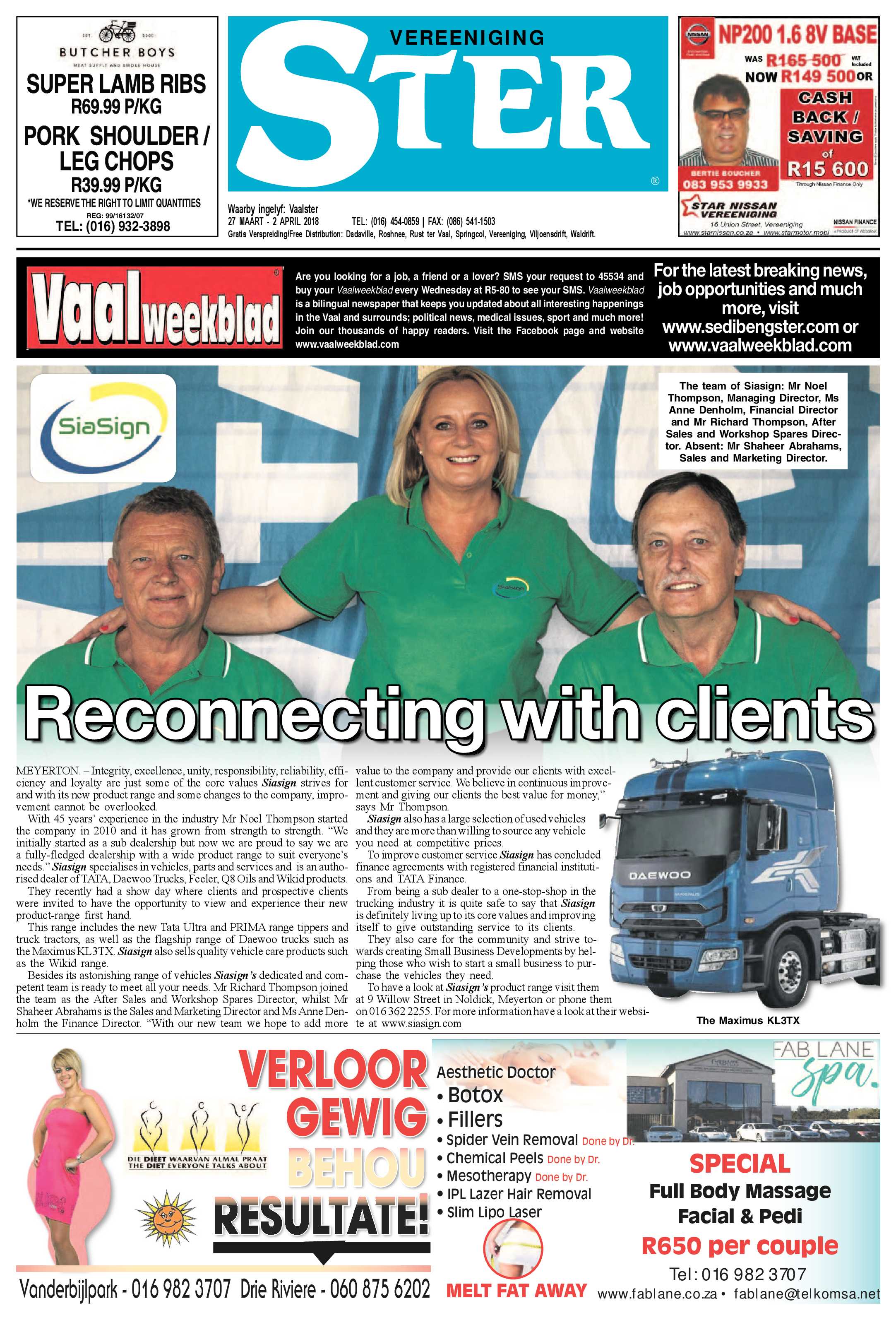 Vereeniging Ster 27 Maart – 2 April 2018 page 1